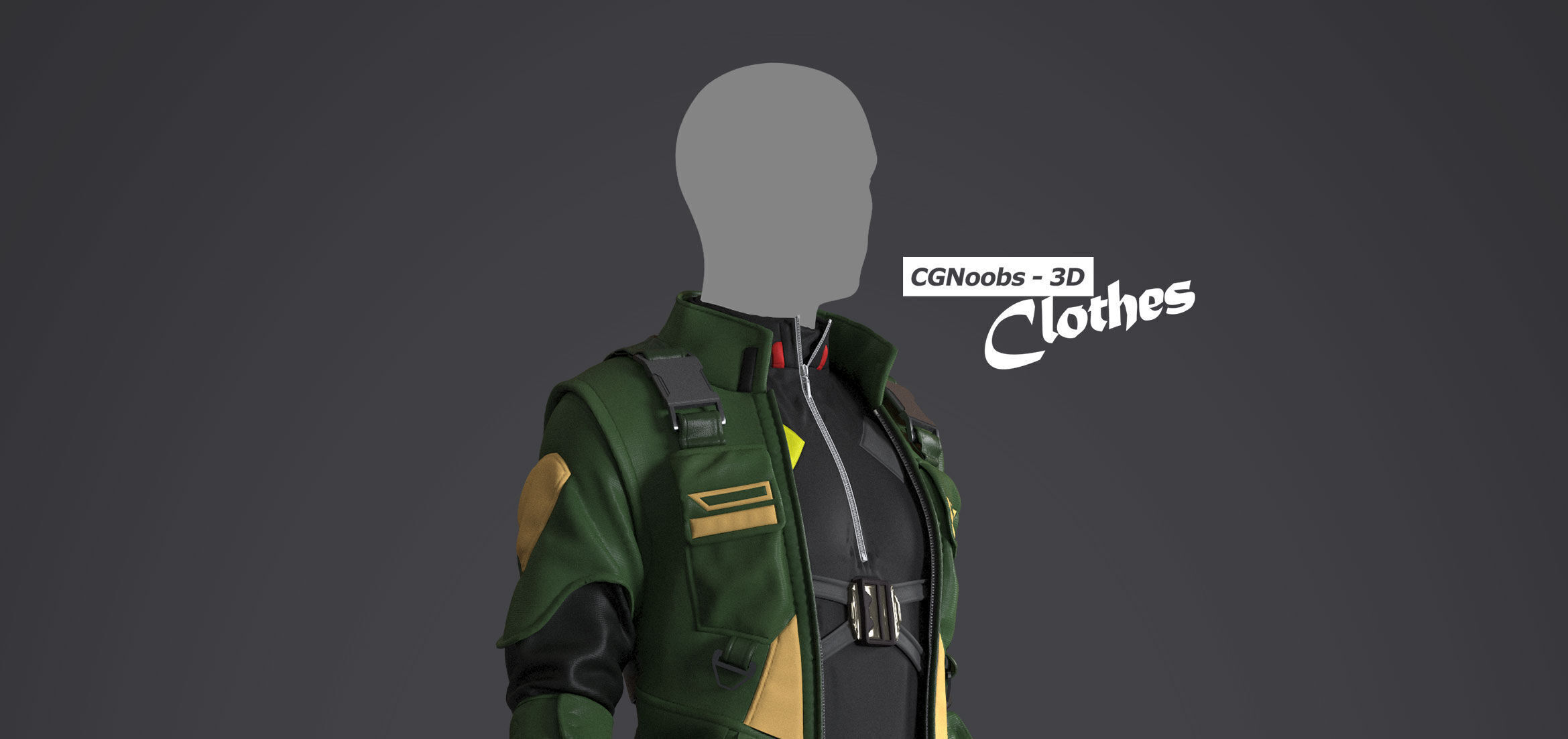 Cyberpunk Men Combat Suit - 118 Marvelous Designer and Clo3D 3D model_1