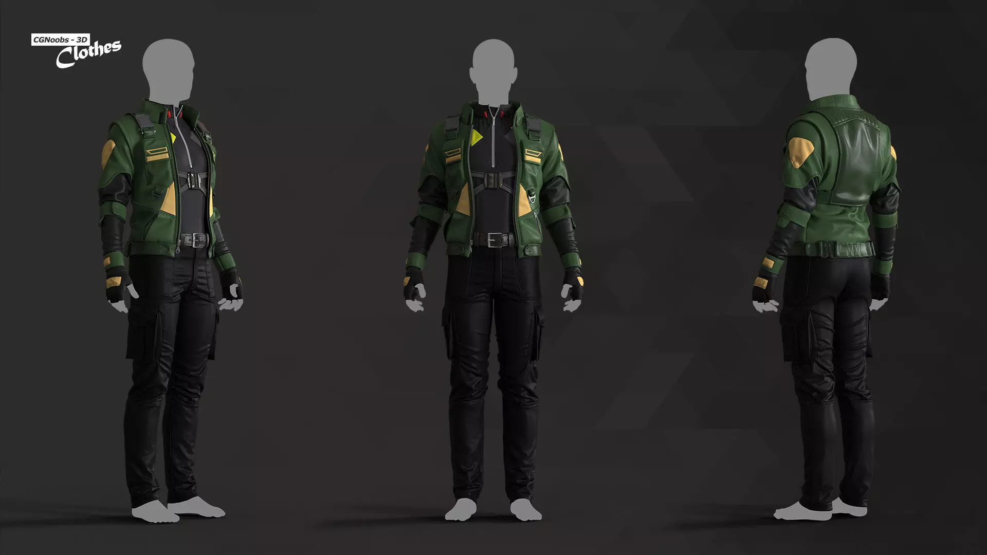 Cyberpunk Men Combat Suit - 118 Marvelous Designer and Clo3D 3D model_0