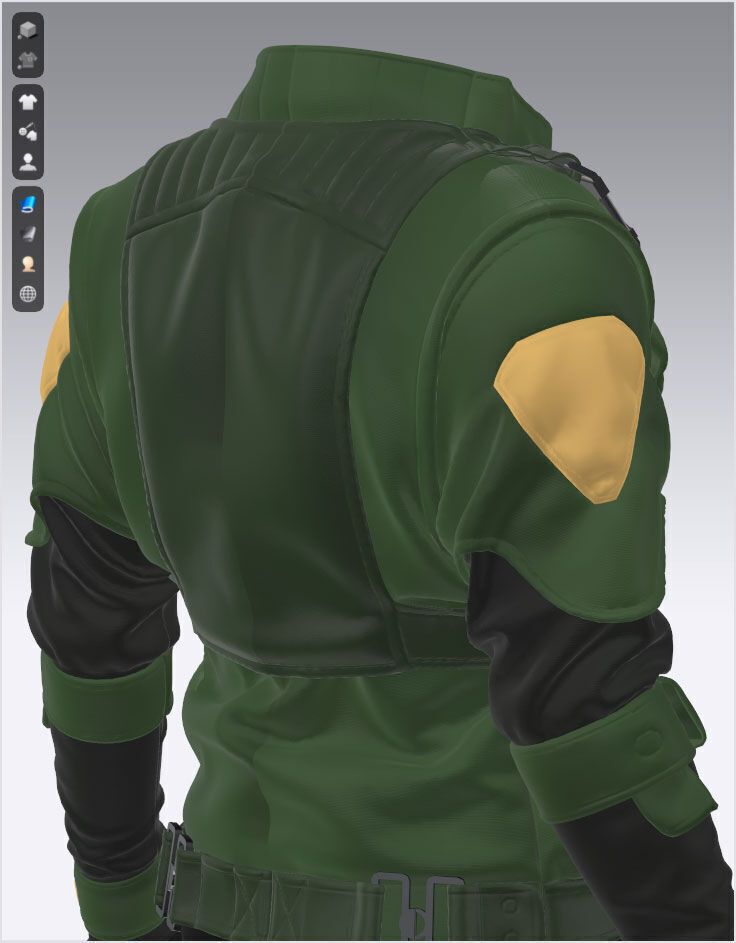 Cyberpunk Men Combat Suit - 118 Marvelous Designer and Clo3D 3D model_9