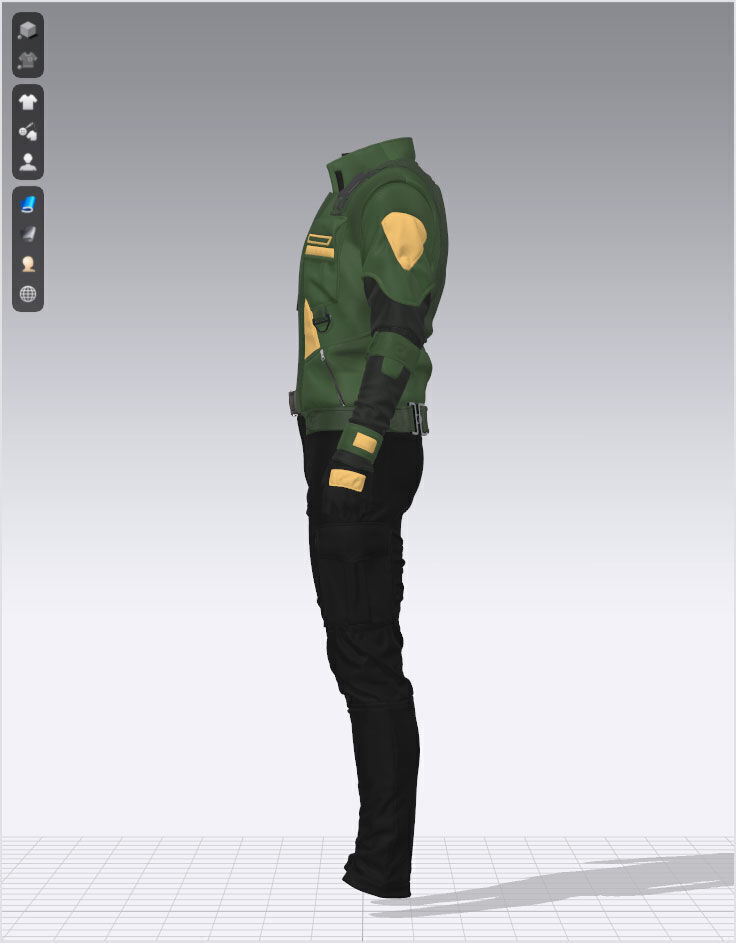 Cyberpunk Men Combat Suit - 118 Marvelous Designer and Clo3D 3D model_5