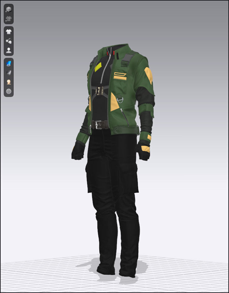 Cyberpunk Men Combat Suit - 118 Marvelous Designer and Clo3D 3D model_4