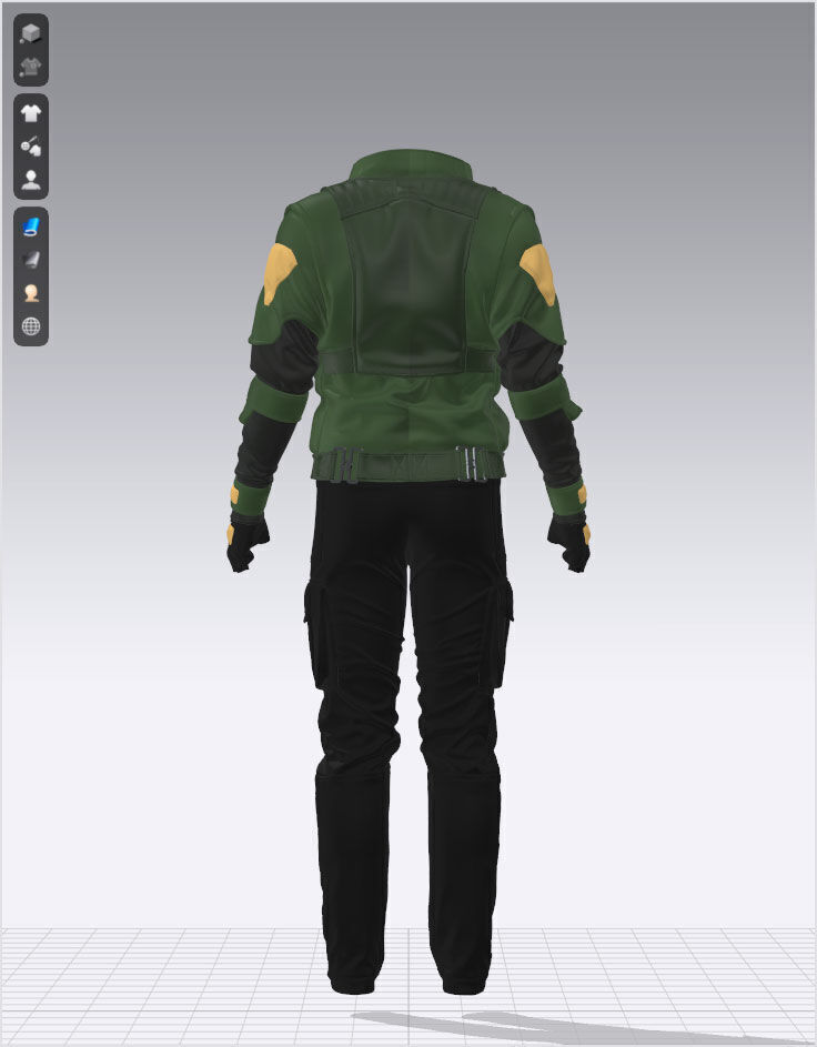 Cyberpunk Men Combat Suit - 118 Marvelous Designer and Clo3D 3D model_7