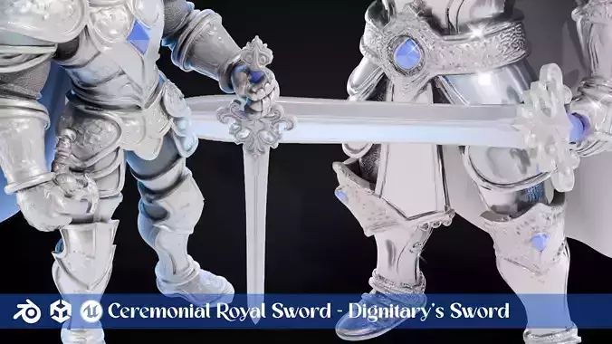 Stylized Sword - Ceremonial Royal Dignitarys - Game Ready