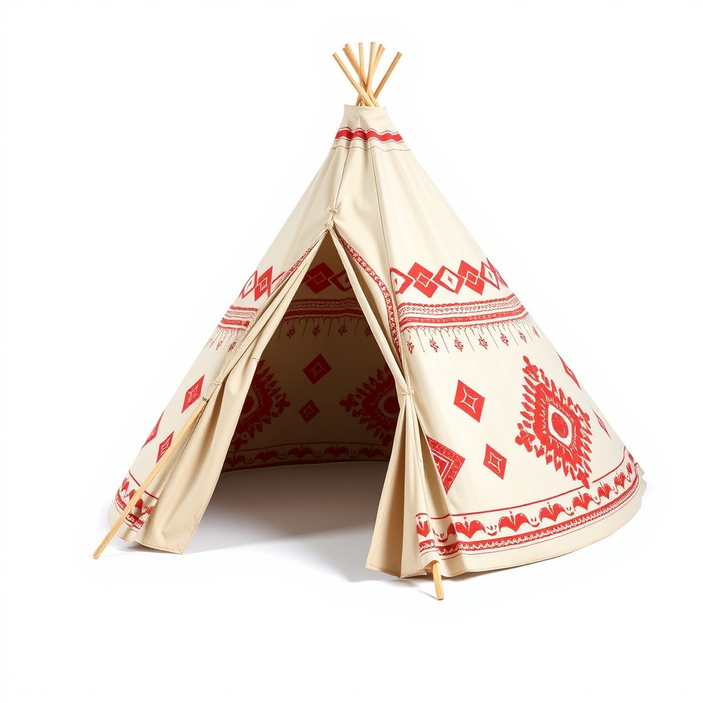 Traditional Tipi Tent Model Pack with Tribal Patterns Low-poly 3D model_2