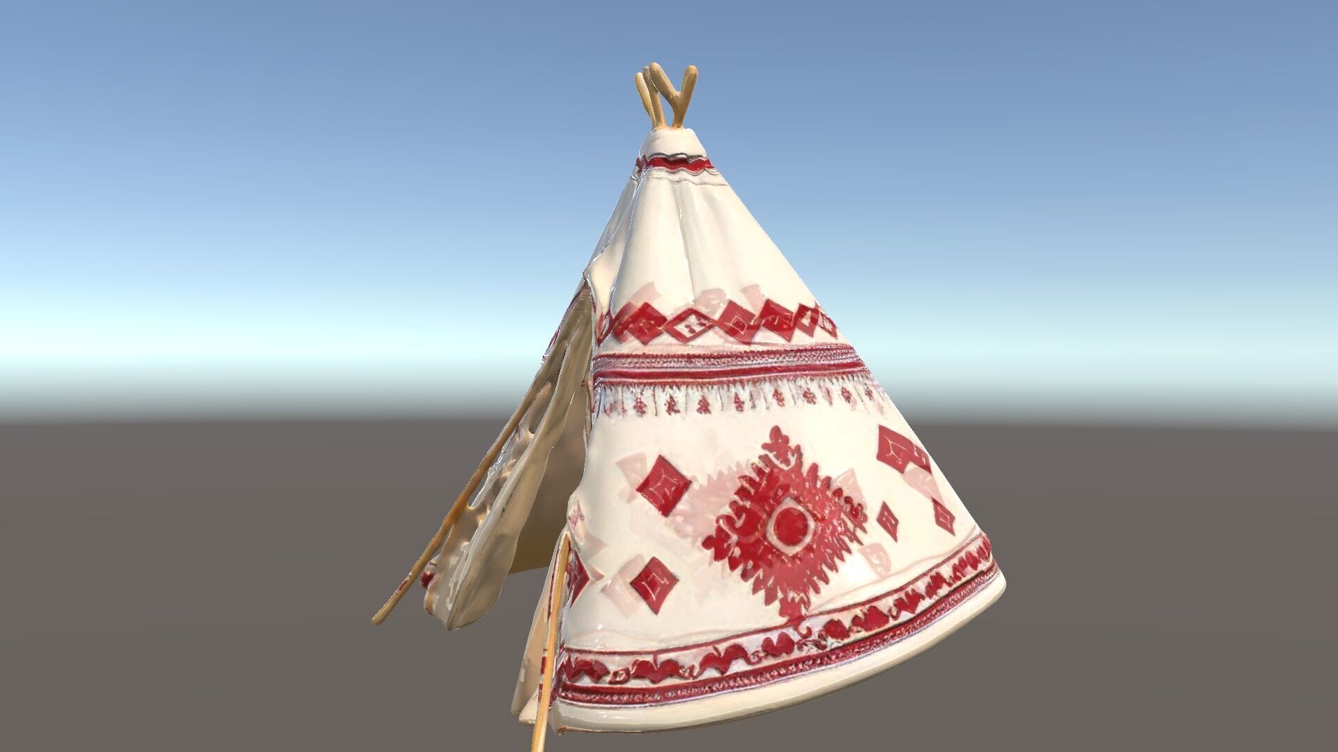 Traditional Tipi Tent Model Pack with Tribal Patterns Low-poly 3D model_5