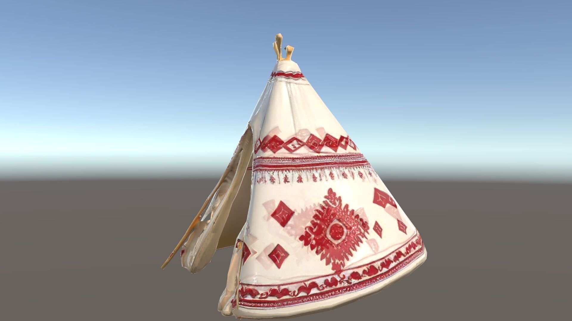 Traditional Tipi Tent Model Pack with Tribal Patterns Low-poly 3D model_28