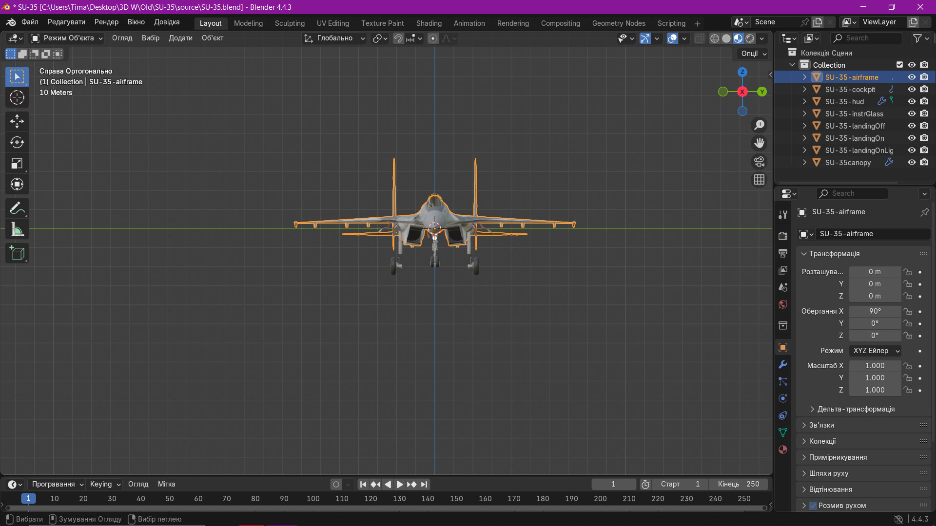 SU-35 Low-poly 3D model_2