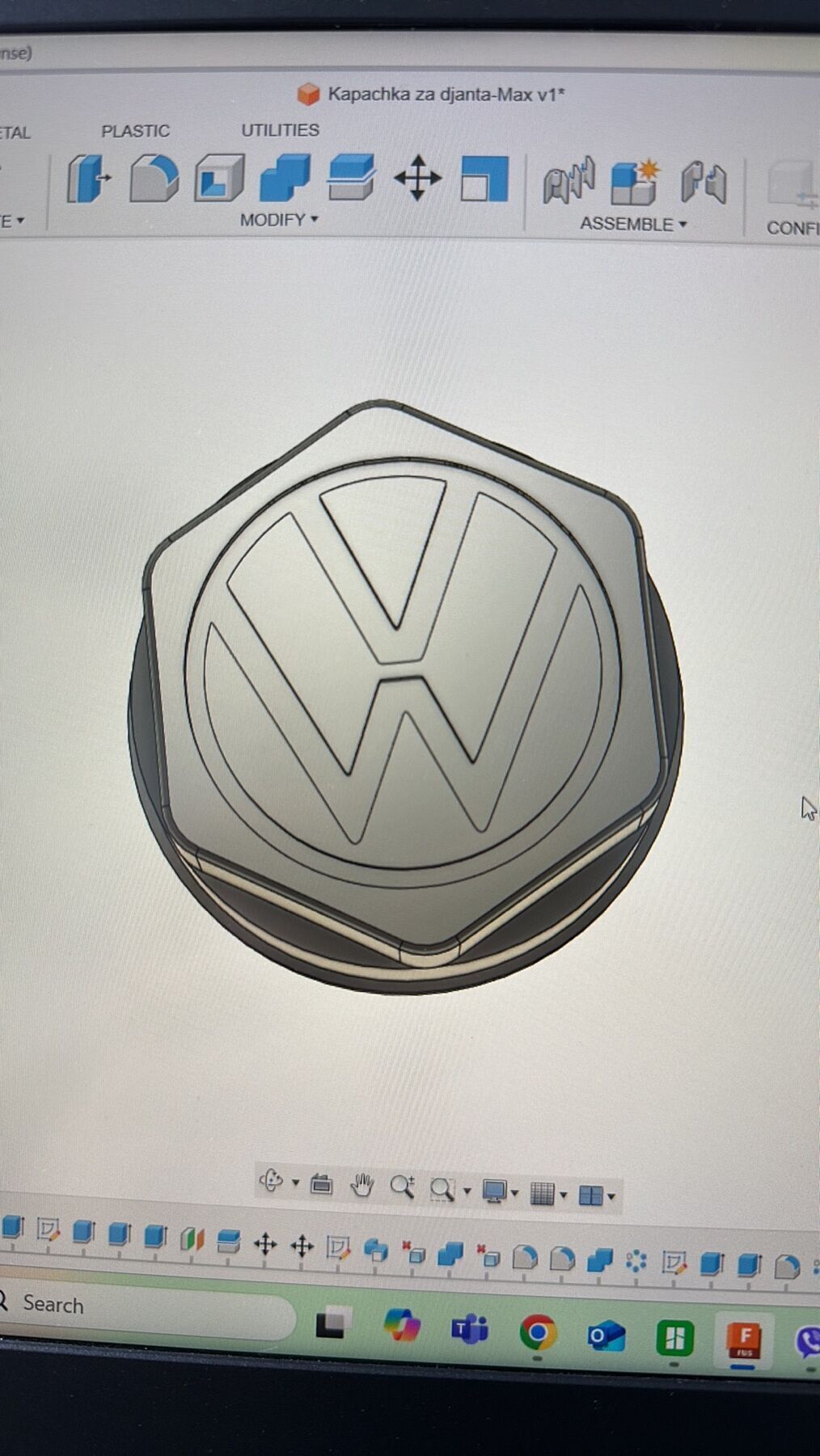 VW Beetle Smith wheels cap 3D print model_1