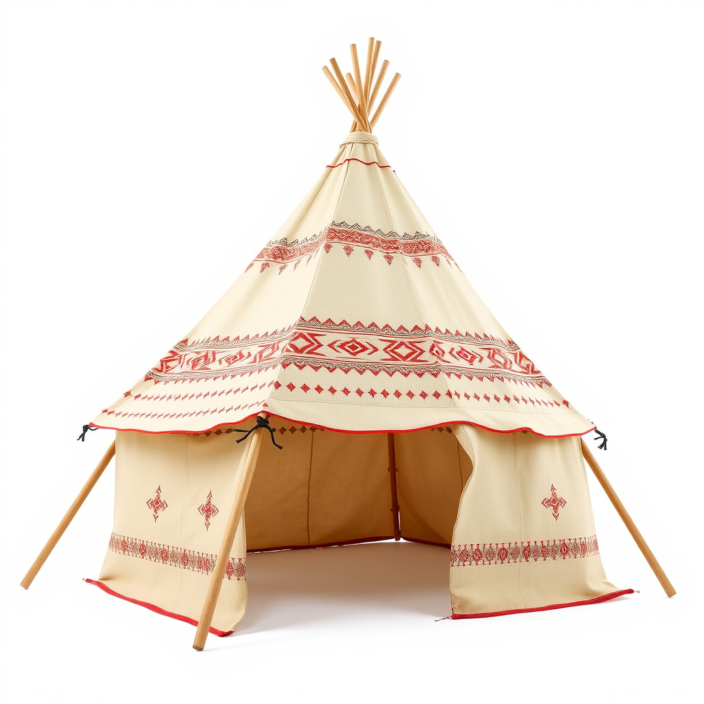Traditional Canvas Tipi Tent Model Pack Low-poly 3D model_2