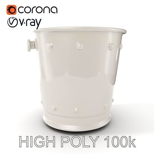 Stylish Metal Ice Bucket D Model Pack Low-poly 3D model