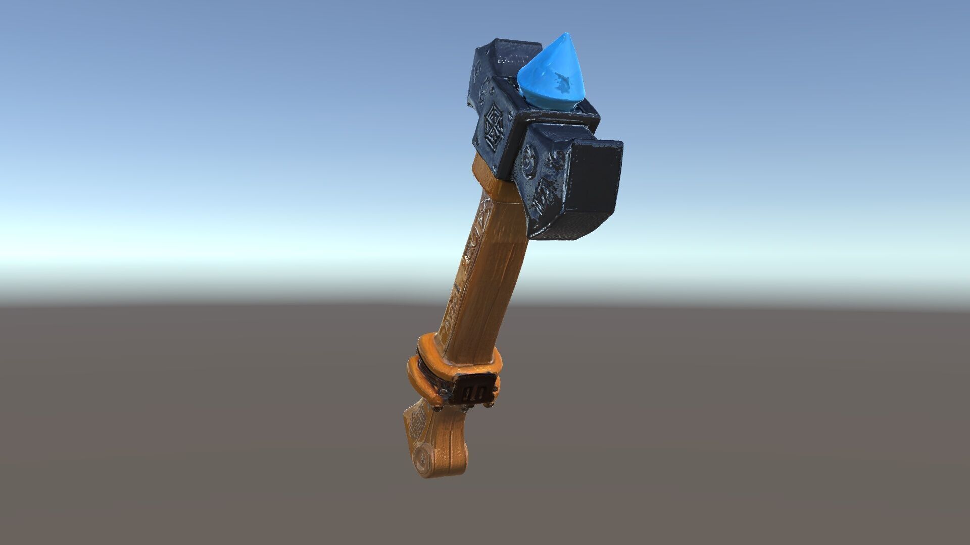 Fantasy Battle Axe with Gem Model Pack Low-poly 3D model_6