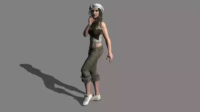 sexy girl rigged Free low-poly 3D model