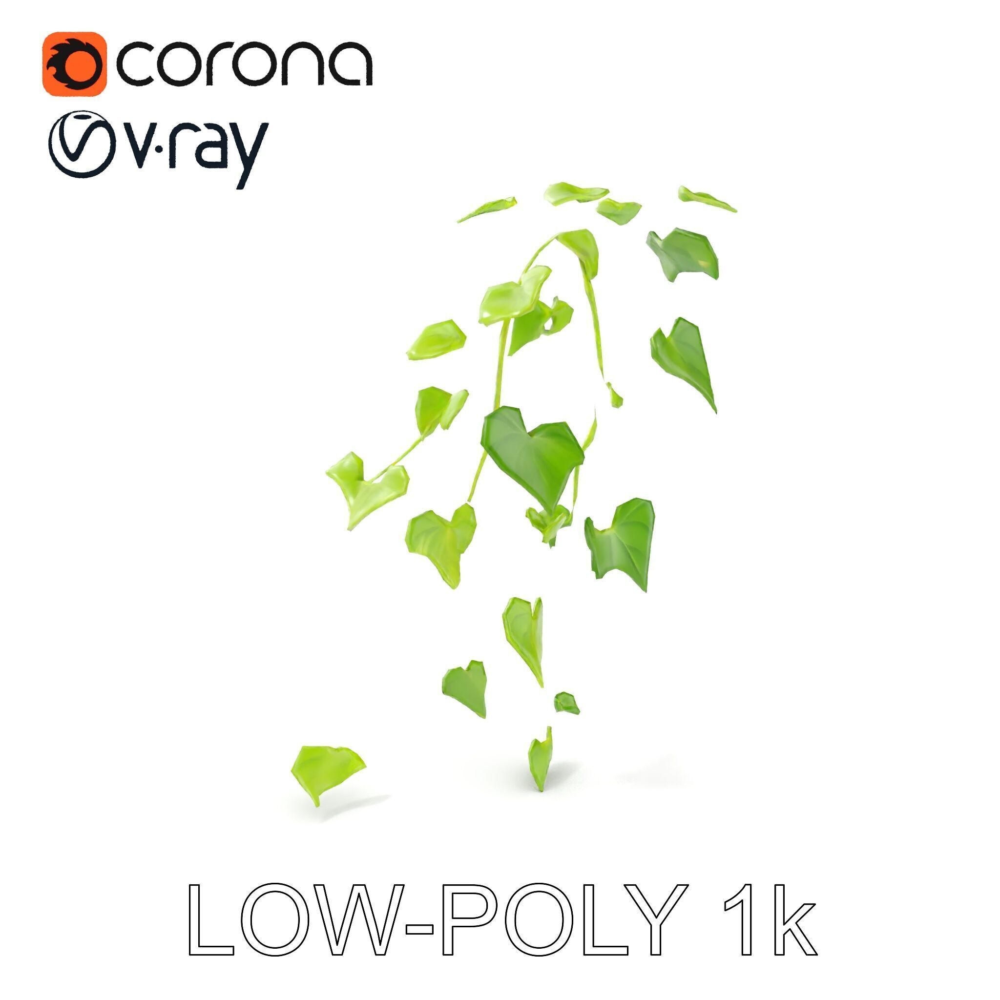 Climbing Ivy Plant Model Pack for Architectural Visualization Low-poly 3D model_24