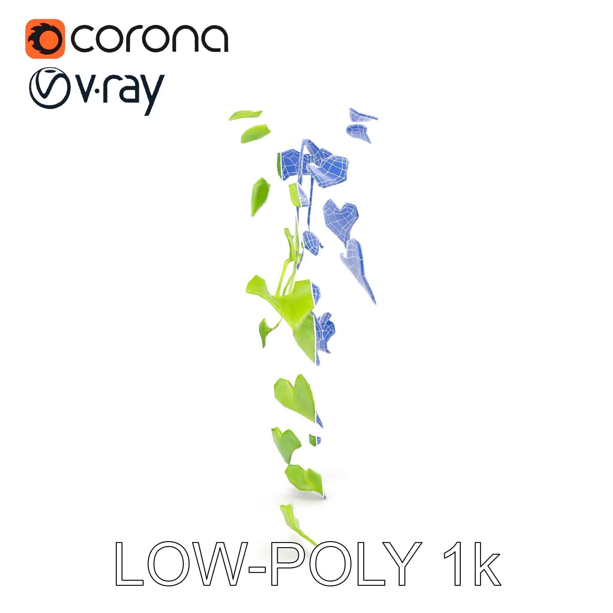 Climbing Ivy Plant Model Pack for Architectural Visualization Low-poly 3D model_22