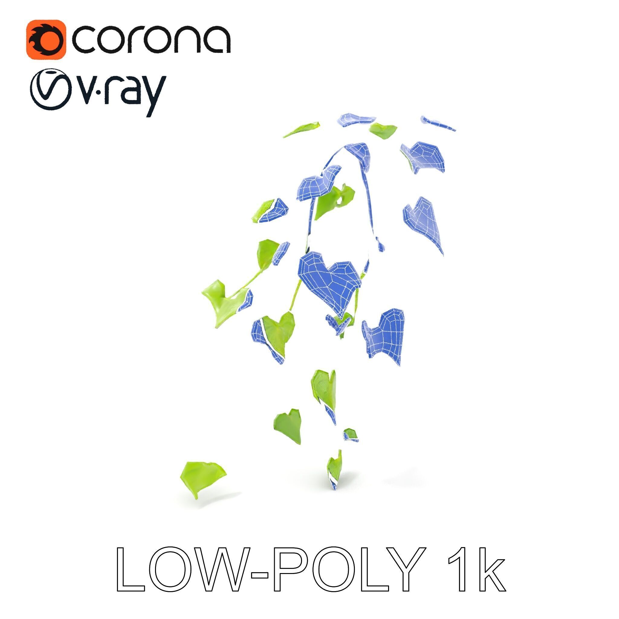 Climbing Ivy Plant Model Pack for Architectural Visualization Low-poly 3D model_35