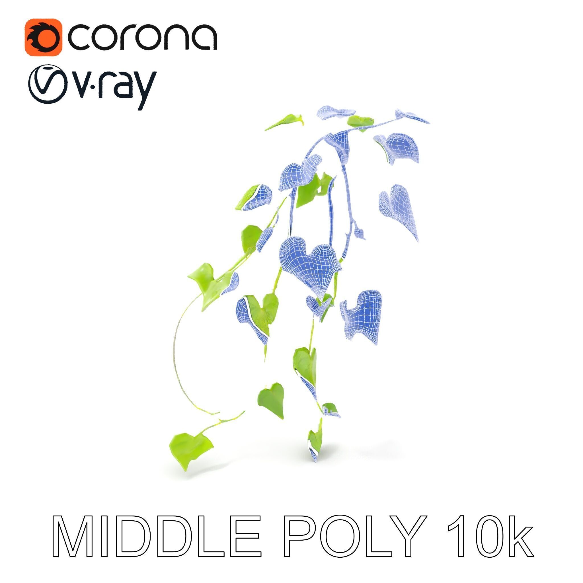 Climbing Ivy Plant Model Pack for Architectural Visualization Low-poly 3D model_18