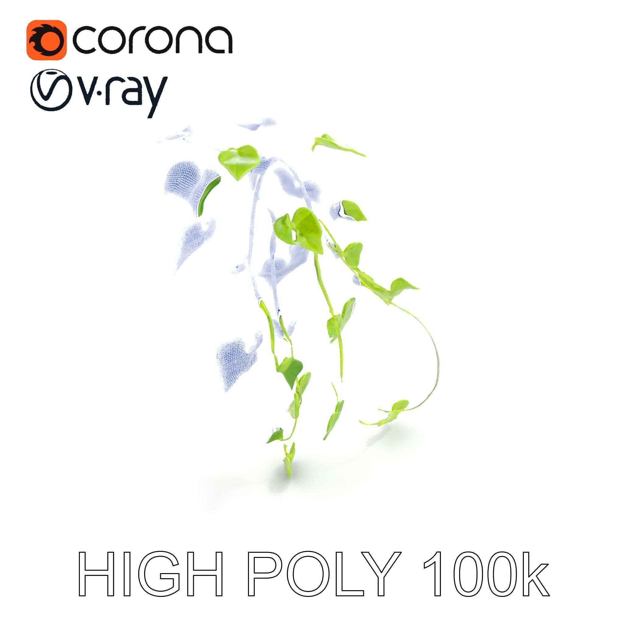 Climbing Ivy Plant Model Pack for Architectural Visualization Low-poly 3D model_33