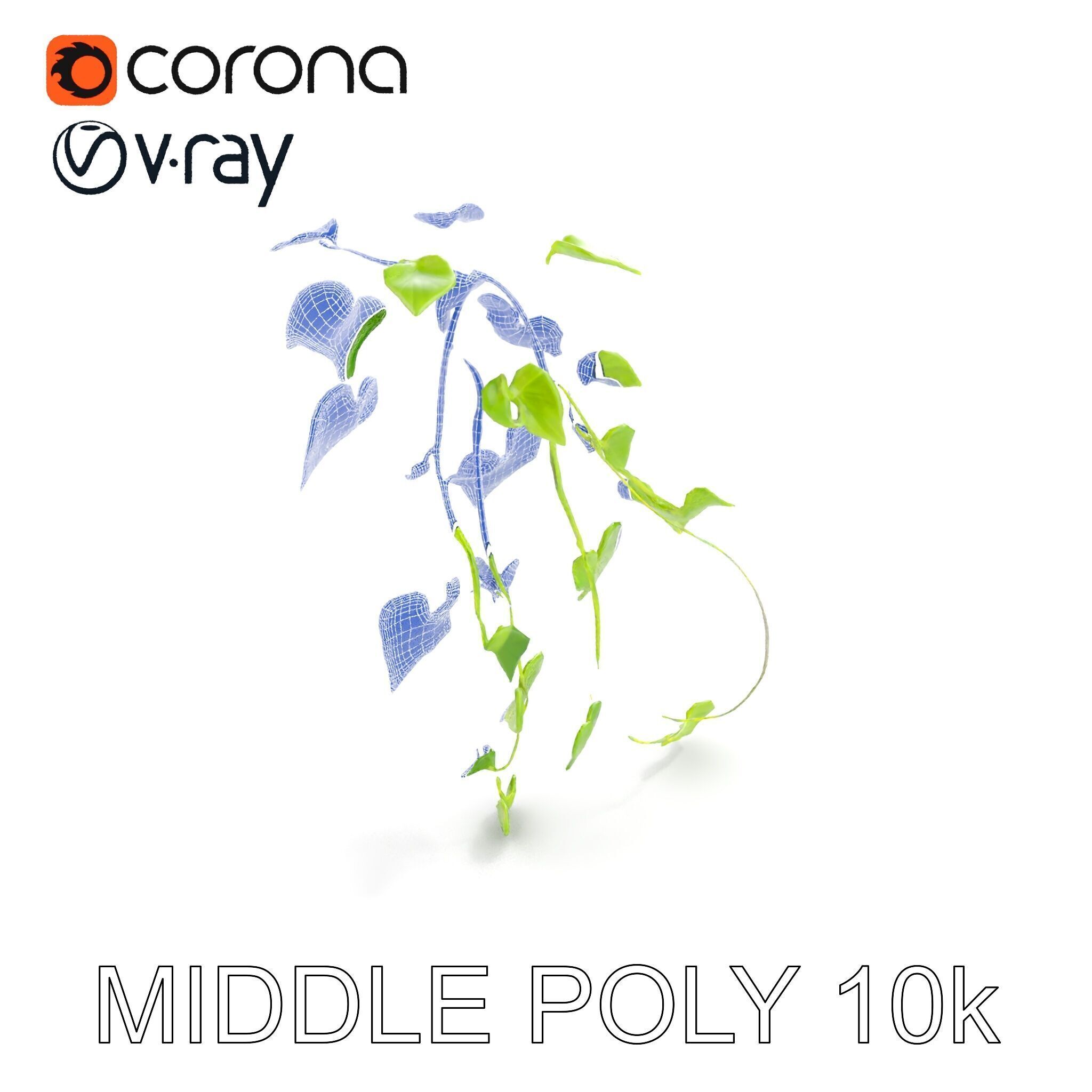 Climbing Ivy Plant Model Pack for Architectural Visualization Low-poly 3D model_28