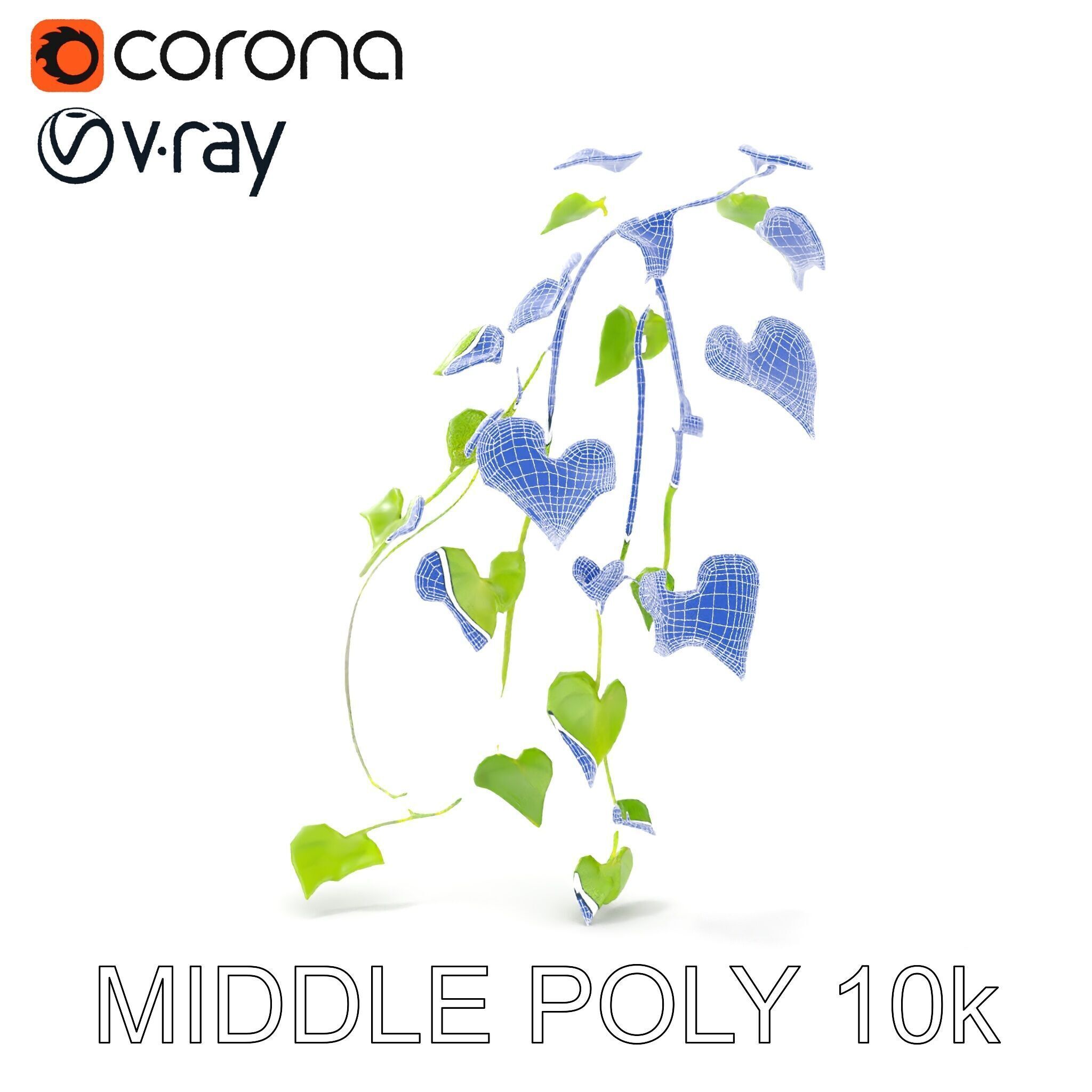 Climbing Ivy Plant Model Pack for Architectural Visualization Low-poly 3D model_23