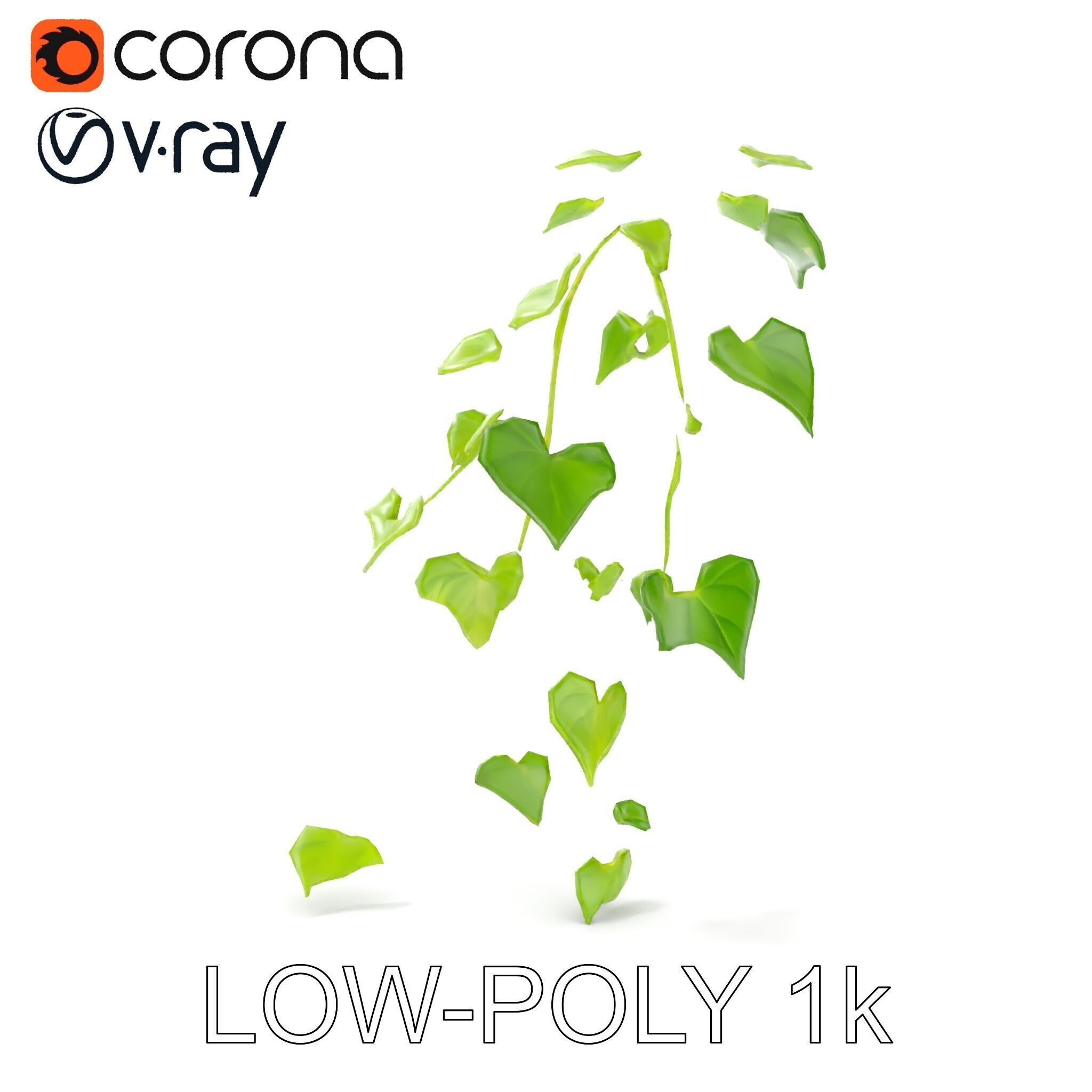 Climbing Ivy Plant Model Pack for Architectural Visualization Low-poly 3D model_19