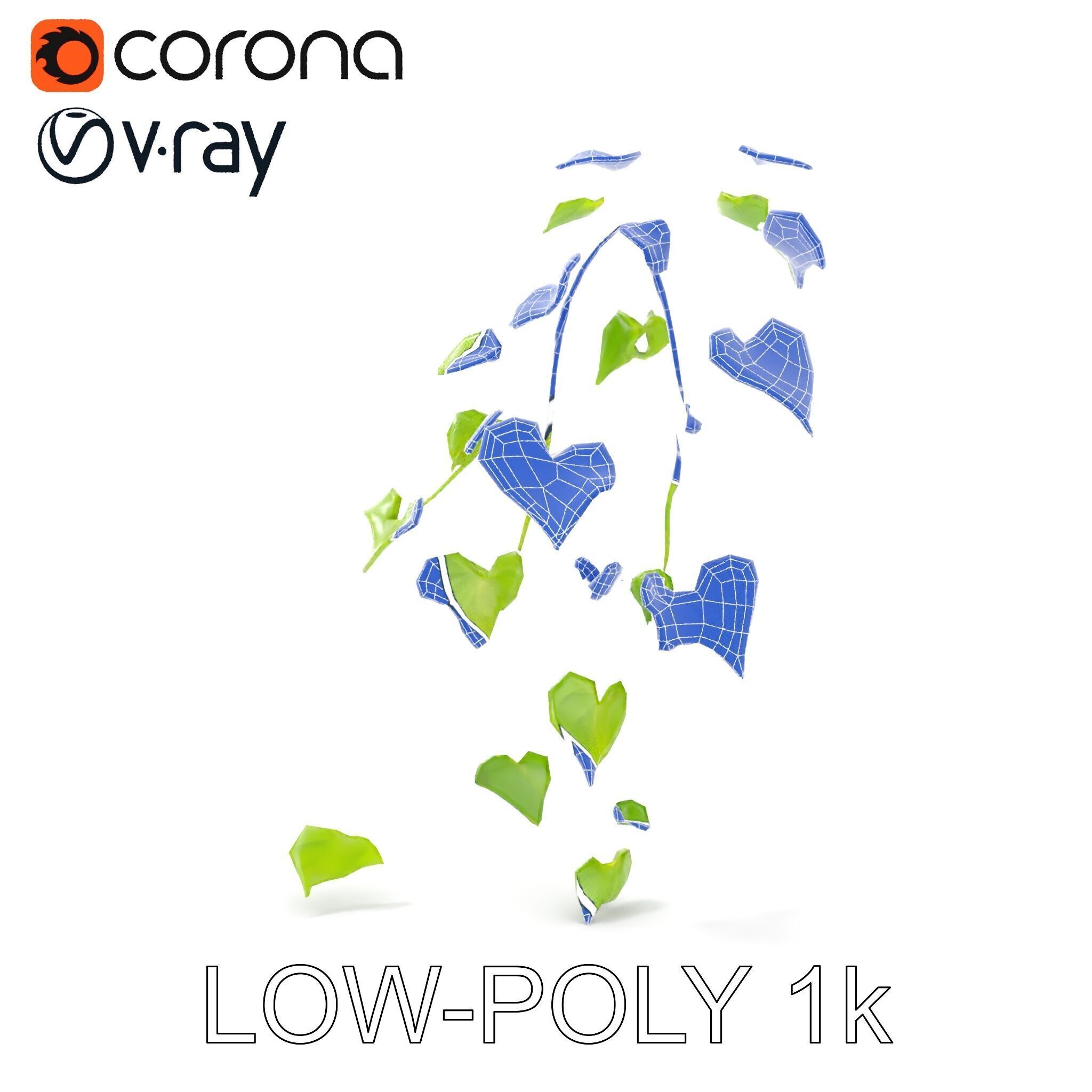 Climbing Ivy Plant Model Pack for Architectural Visualization Low-poly 3D model_29