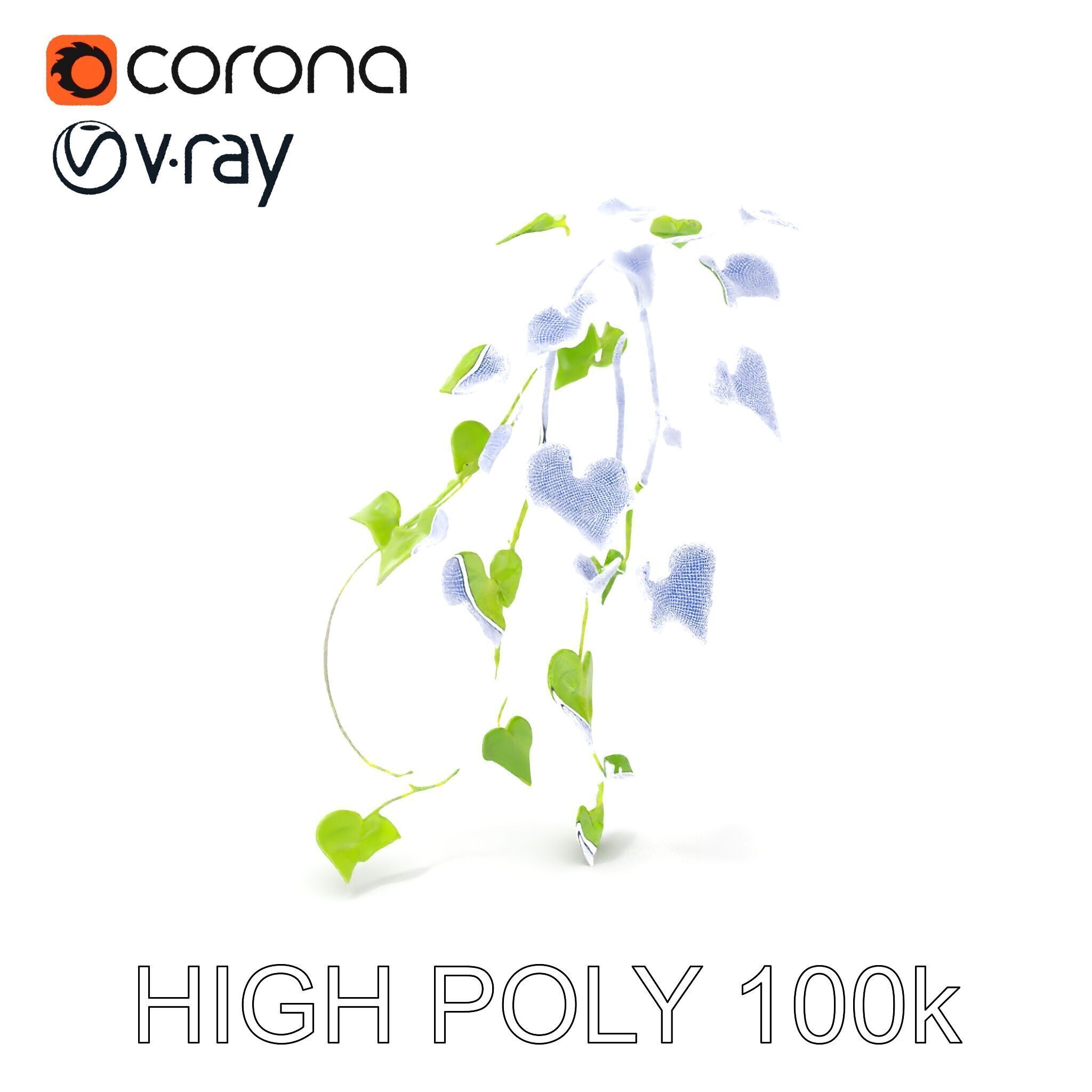 Climbing Ivy Plant Model Pack for Architectural Visualization Low-poly 3D model_4