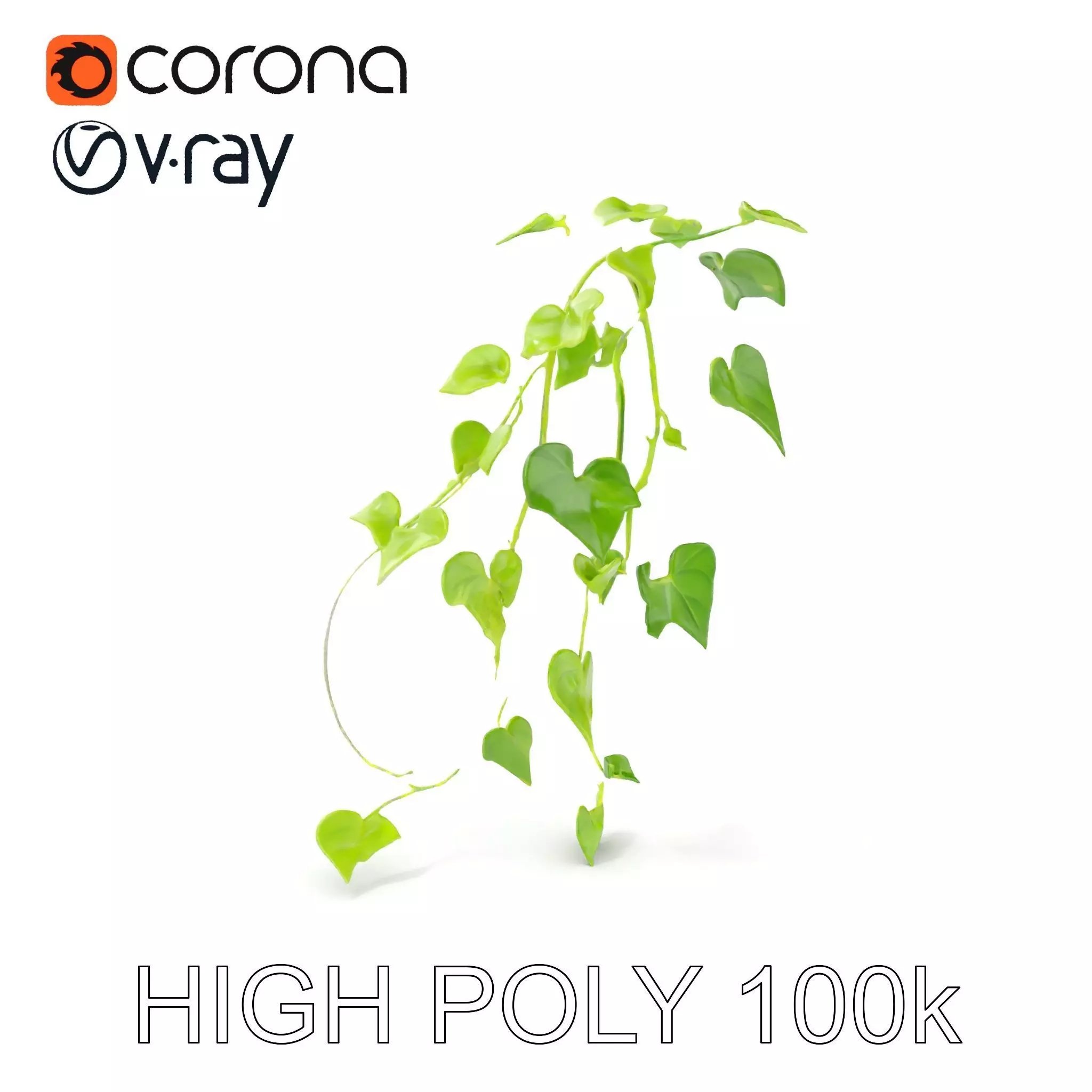 Climbing Ivy Plant Model Pack for Architectural Visualization Low-poly 3D model_0