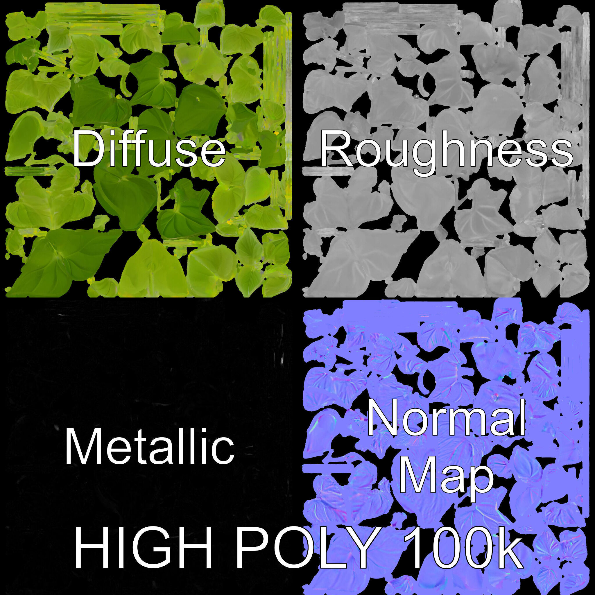 Climbing Ivy Plant Model Pack for Architectural Visualization Low-poly 3D model_3