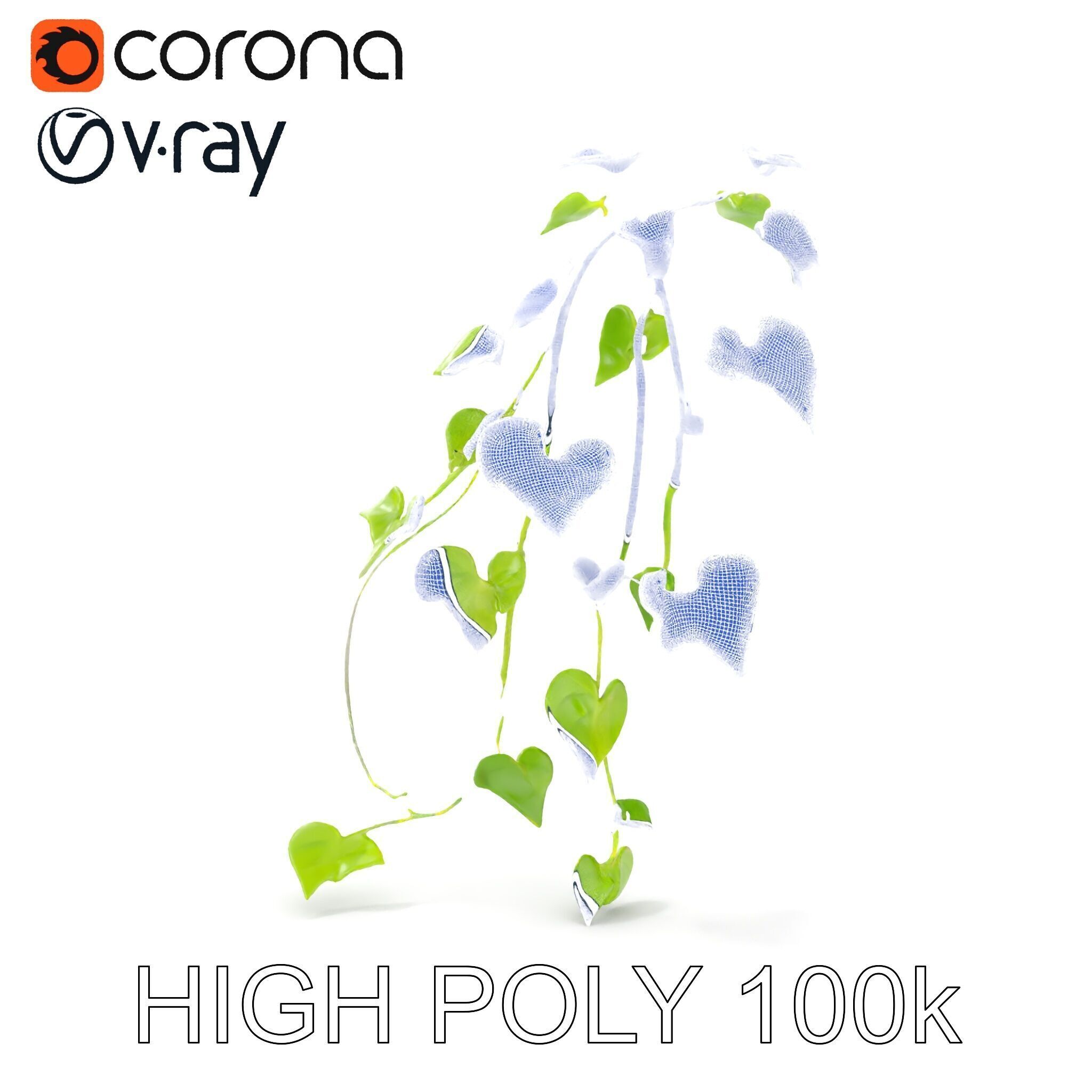 Climbing Ivy Plant Model Pack for Architectural Visualization Low-poly 3D model_27