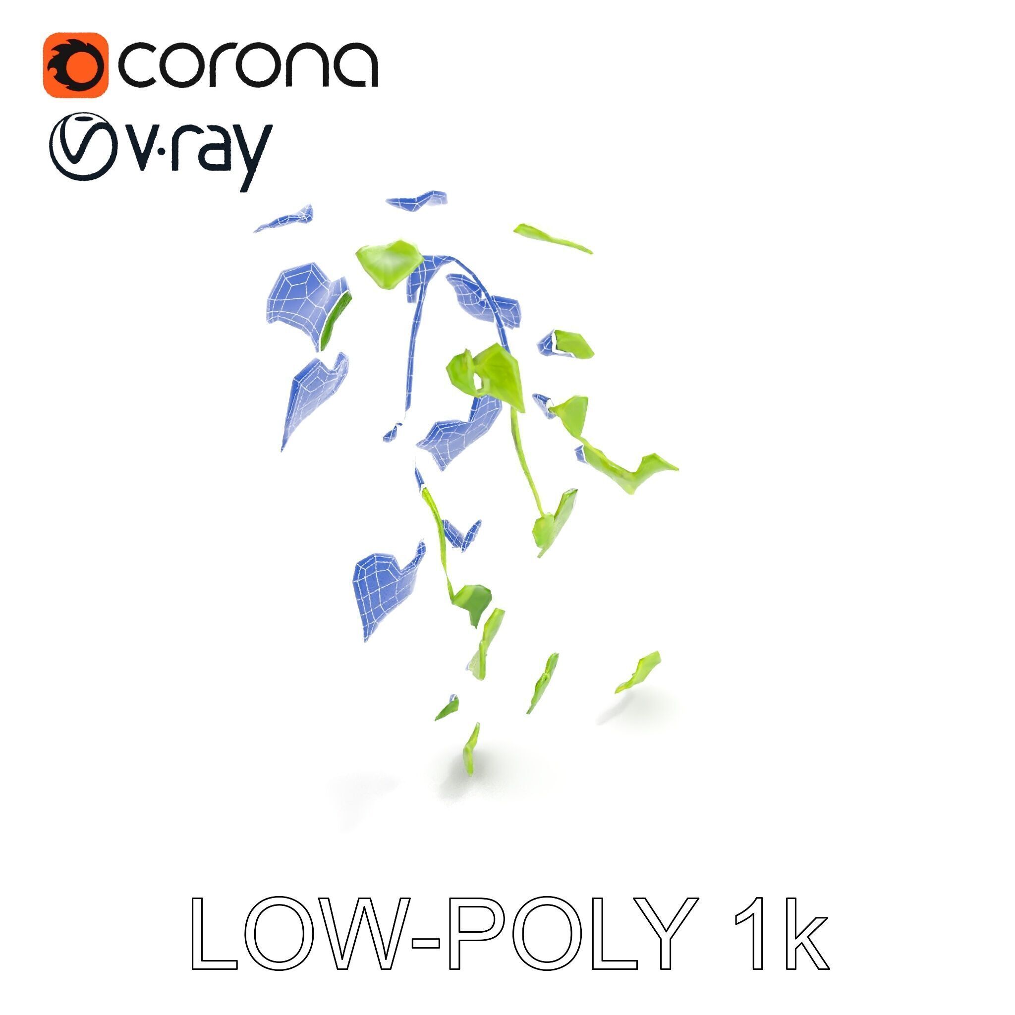 Climbing Ivy Plant Model Pack for Architectural Visualization Low-poly 3D model_26