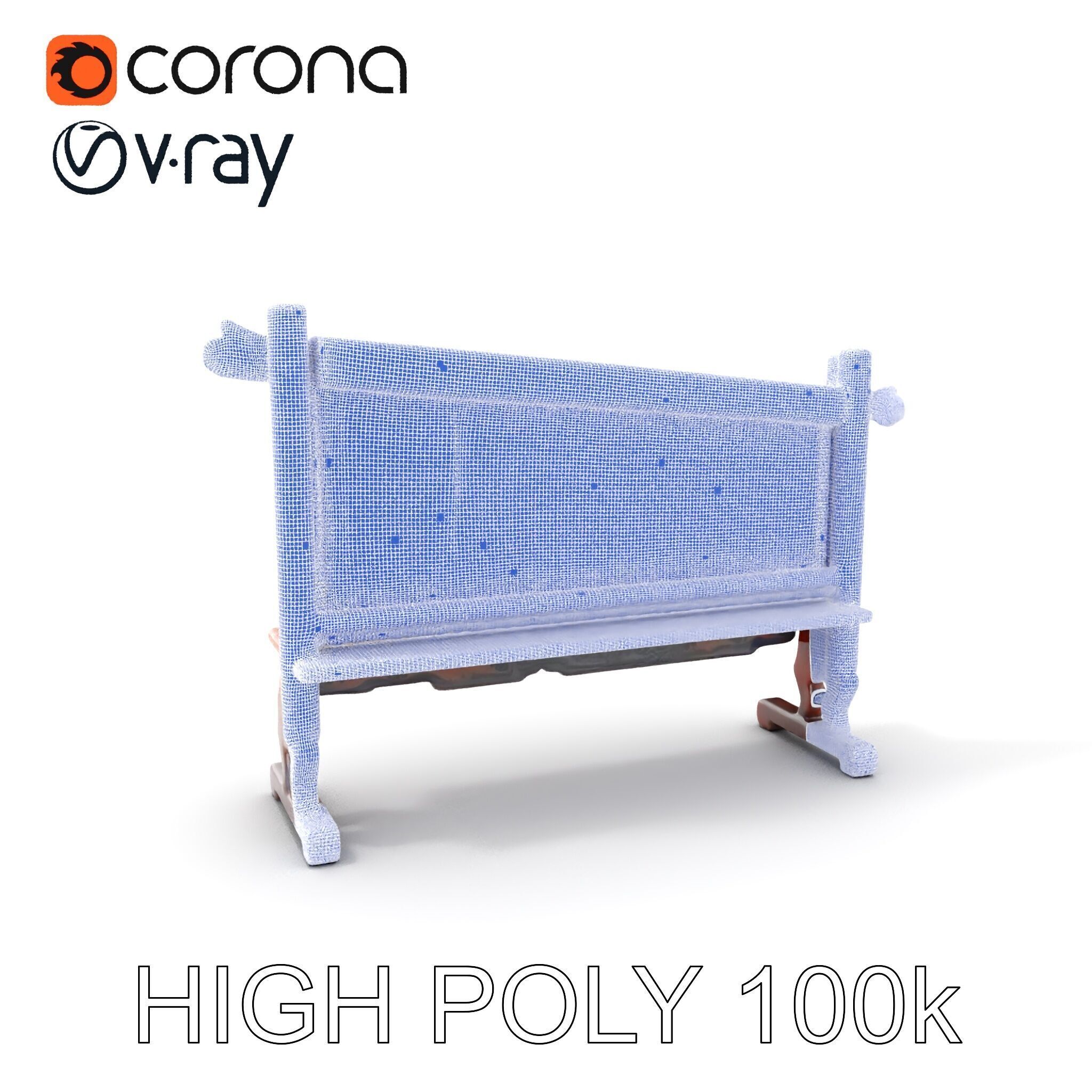 Traditional Wind Chime Wooden Stand Model Pack Low-poly 3D model_4