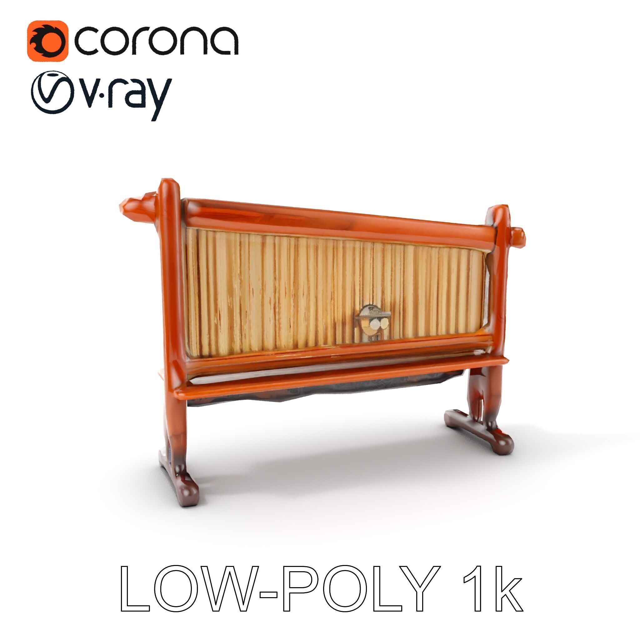 Traditional Wind Chime Wooden Stand Model Pack Low-poly 3D model_26