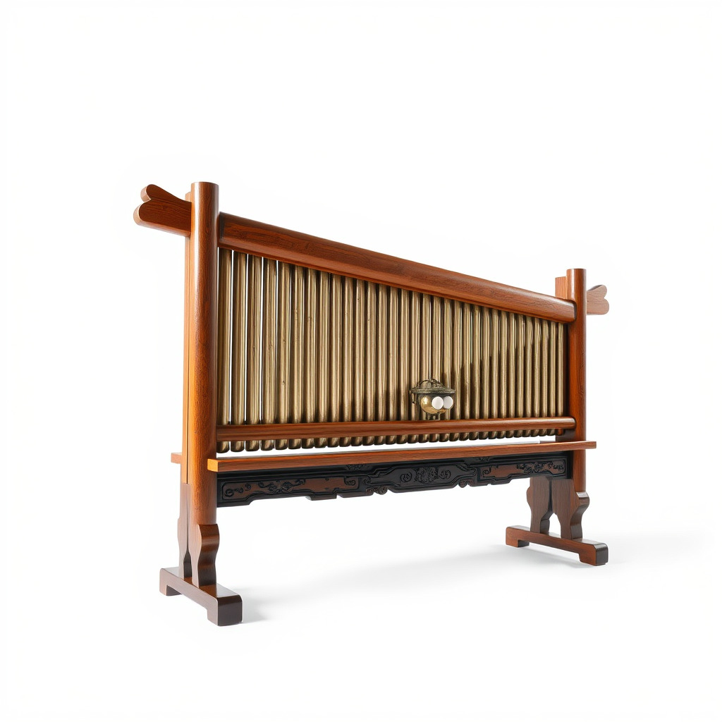 Traditional Wind Chime Wooden Stand Model Pack Low-poly 3D model_2