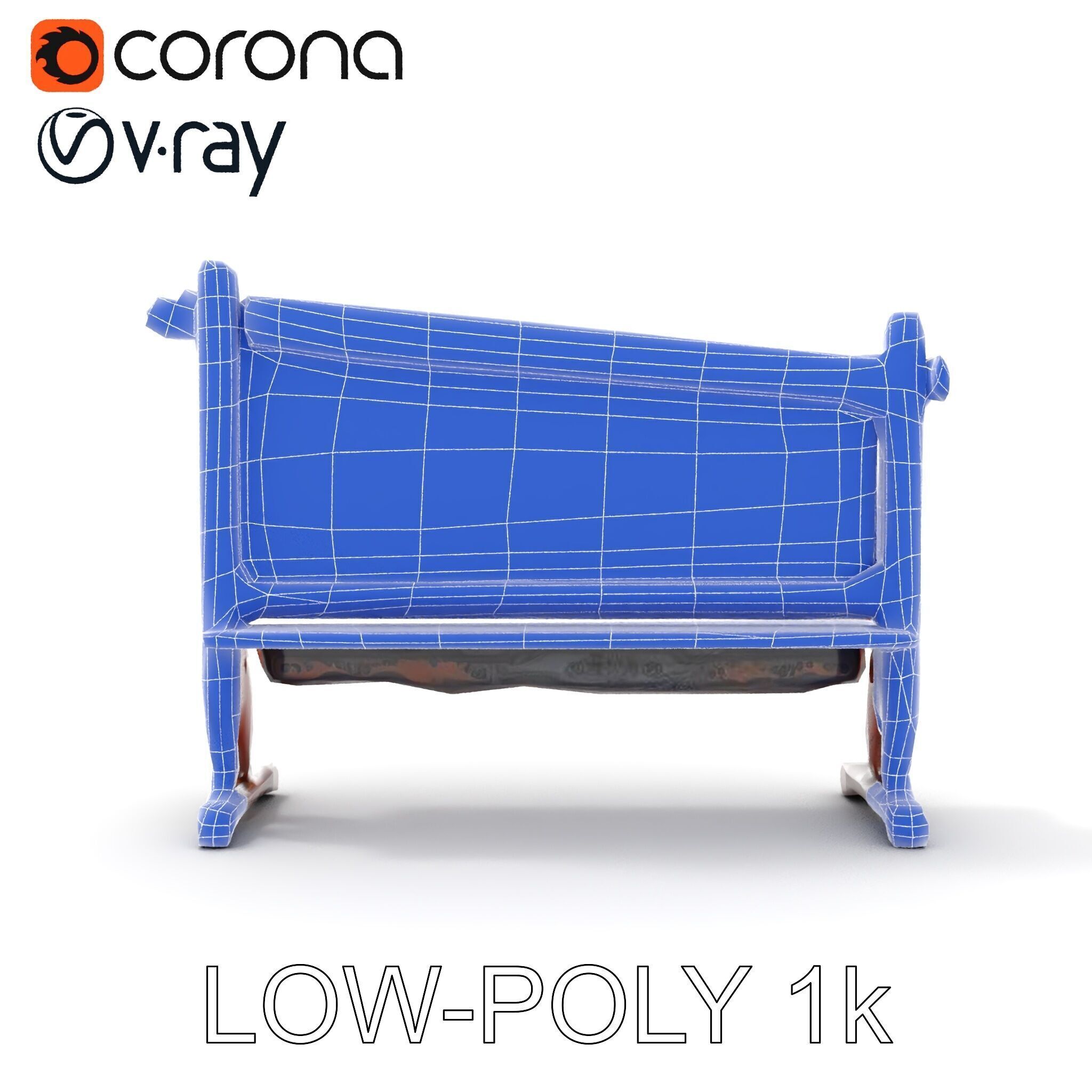 Traditional Wind Chime Wooden Stand Model Pack Low-poly 3D model_17