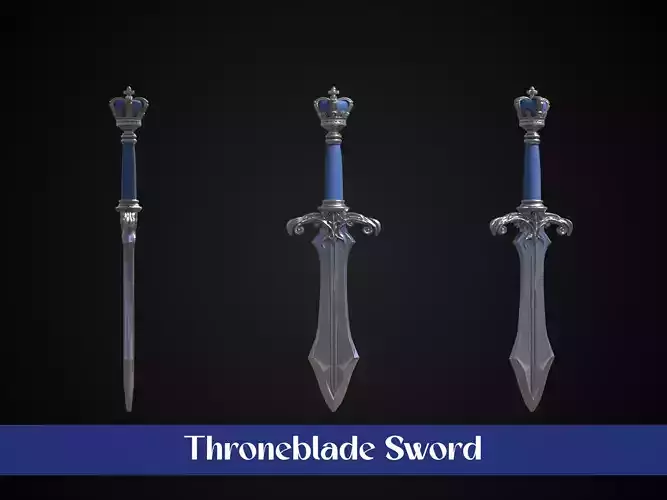 Stylized Ceremonial Royal Sword - Throneblade