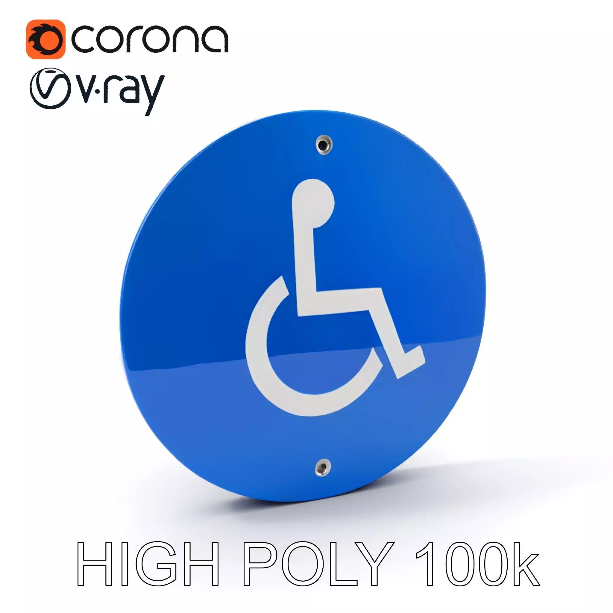 Accessible Sign Model Pack Low-poly 3D model_0