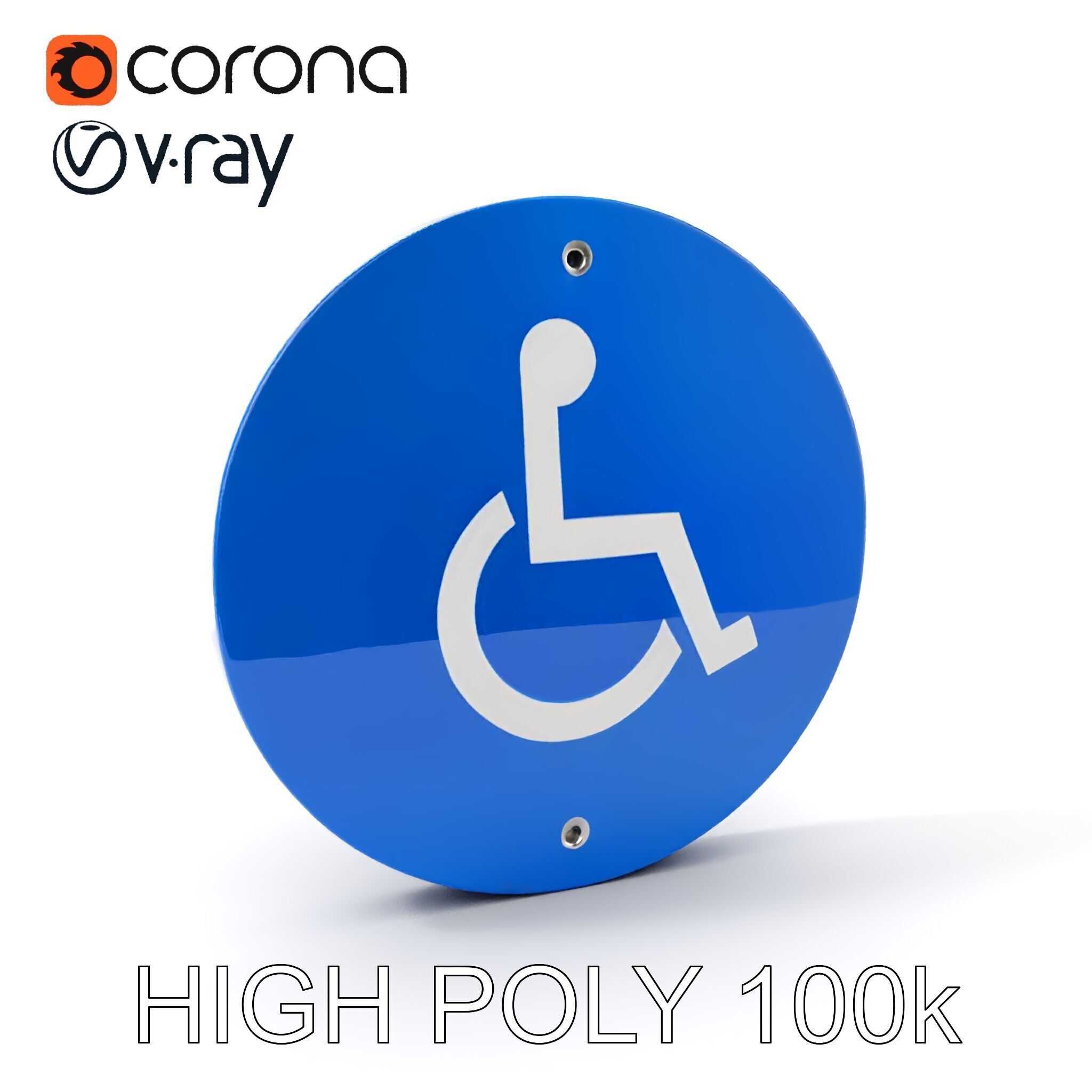 Accessible Sign Model Pack Low-poly 3D model_8