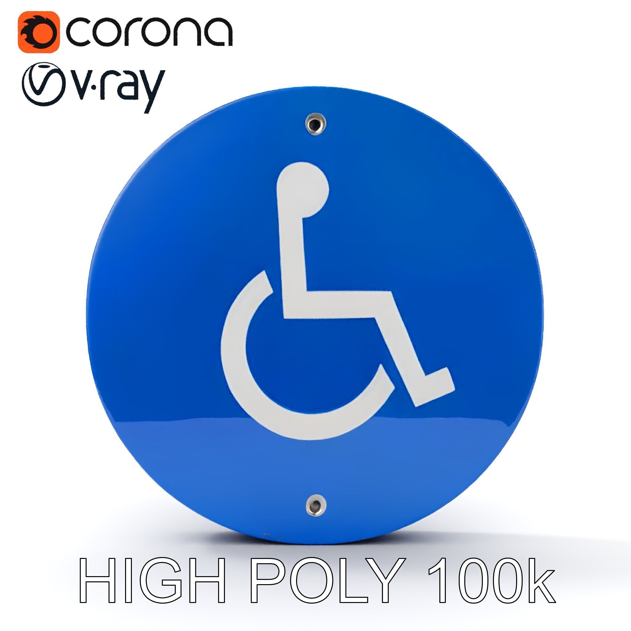 Accessible Sign Model Pack Low-poly 3D model_20