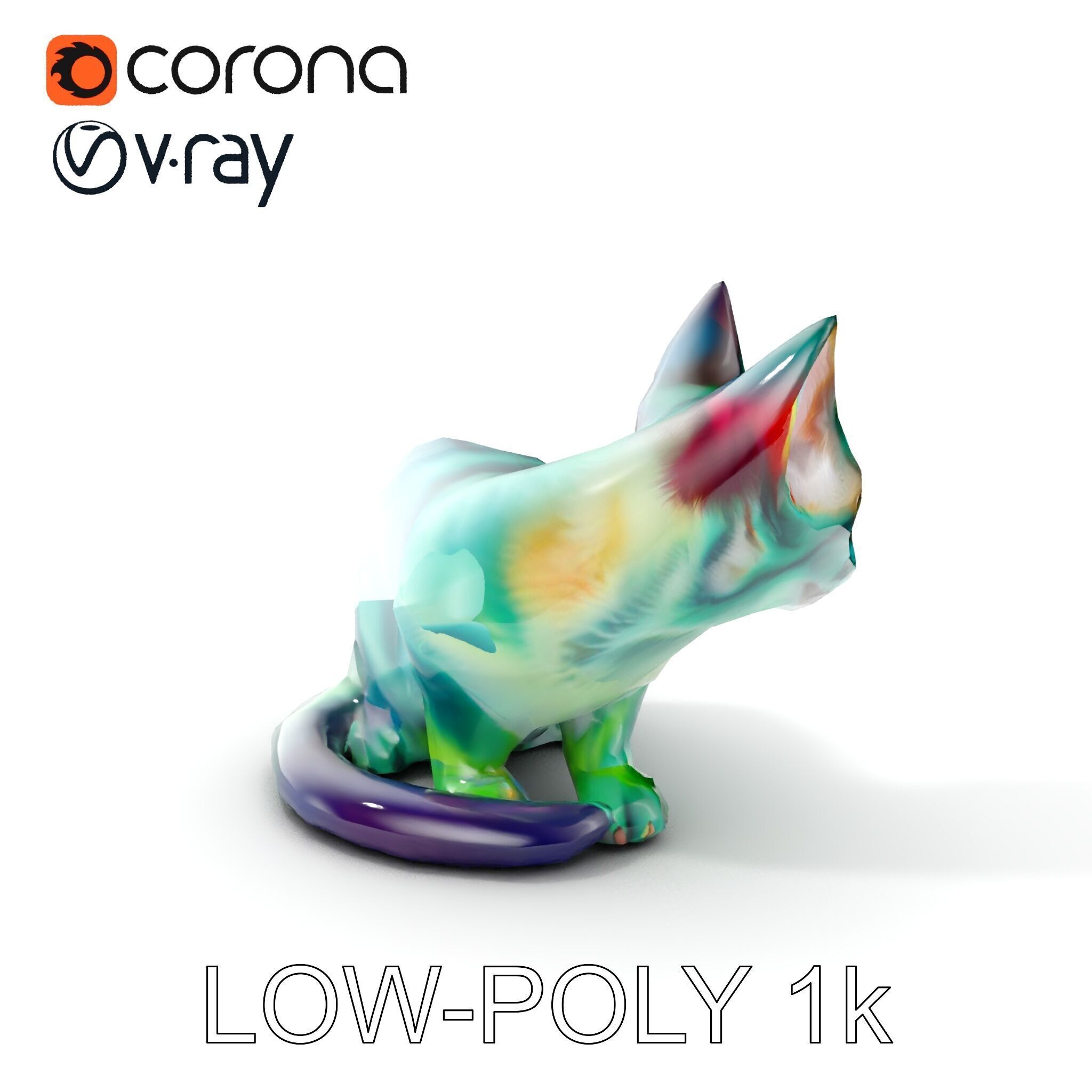 Fantasy Cat Model Pack Low-poly 3D model_7