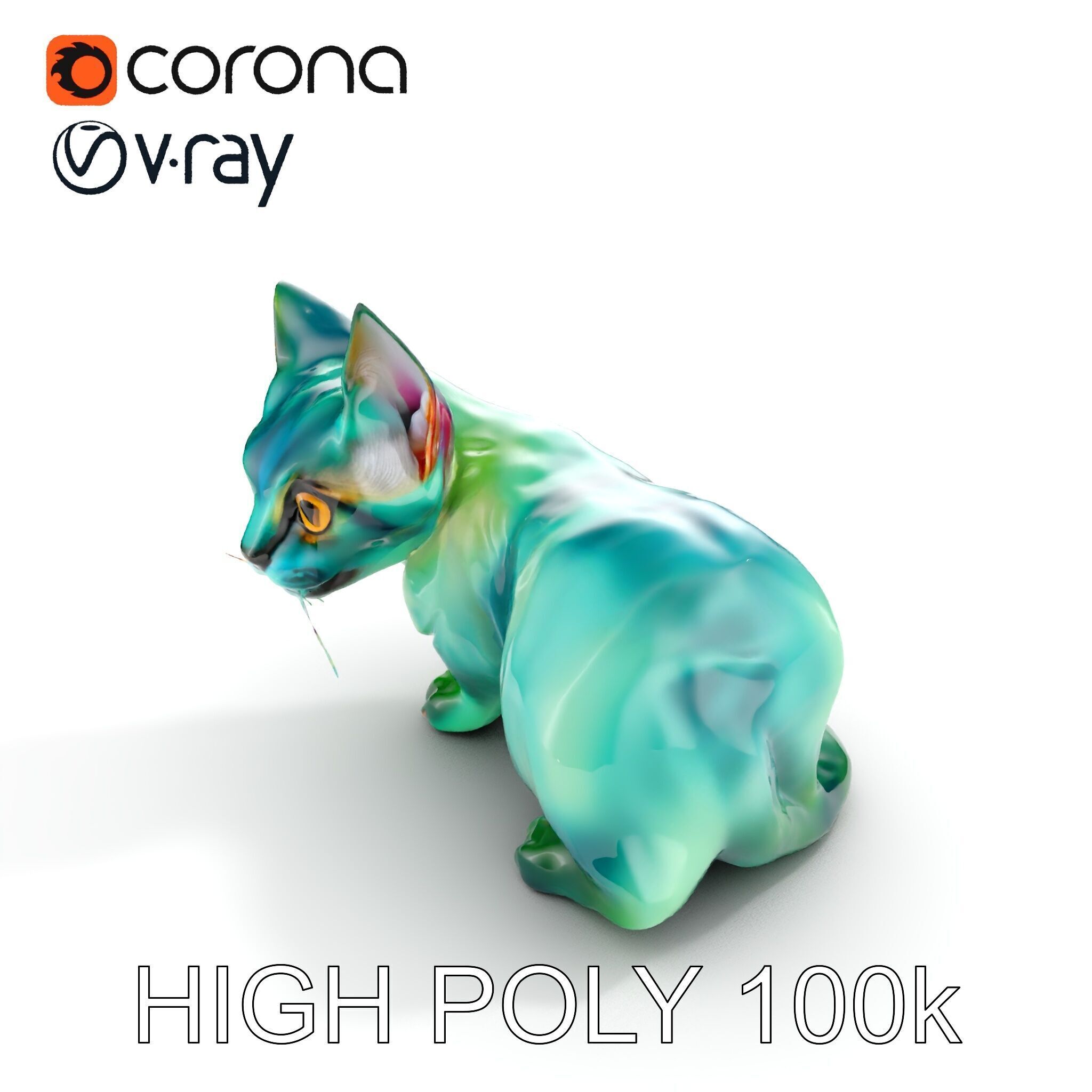 Fantasy Cat Model Pack Low-poly 3D model_15