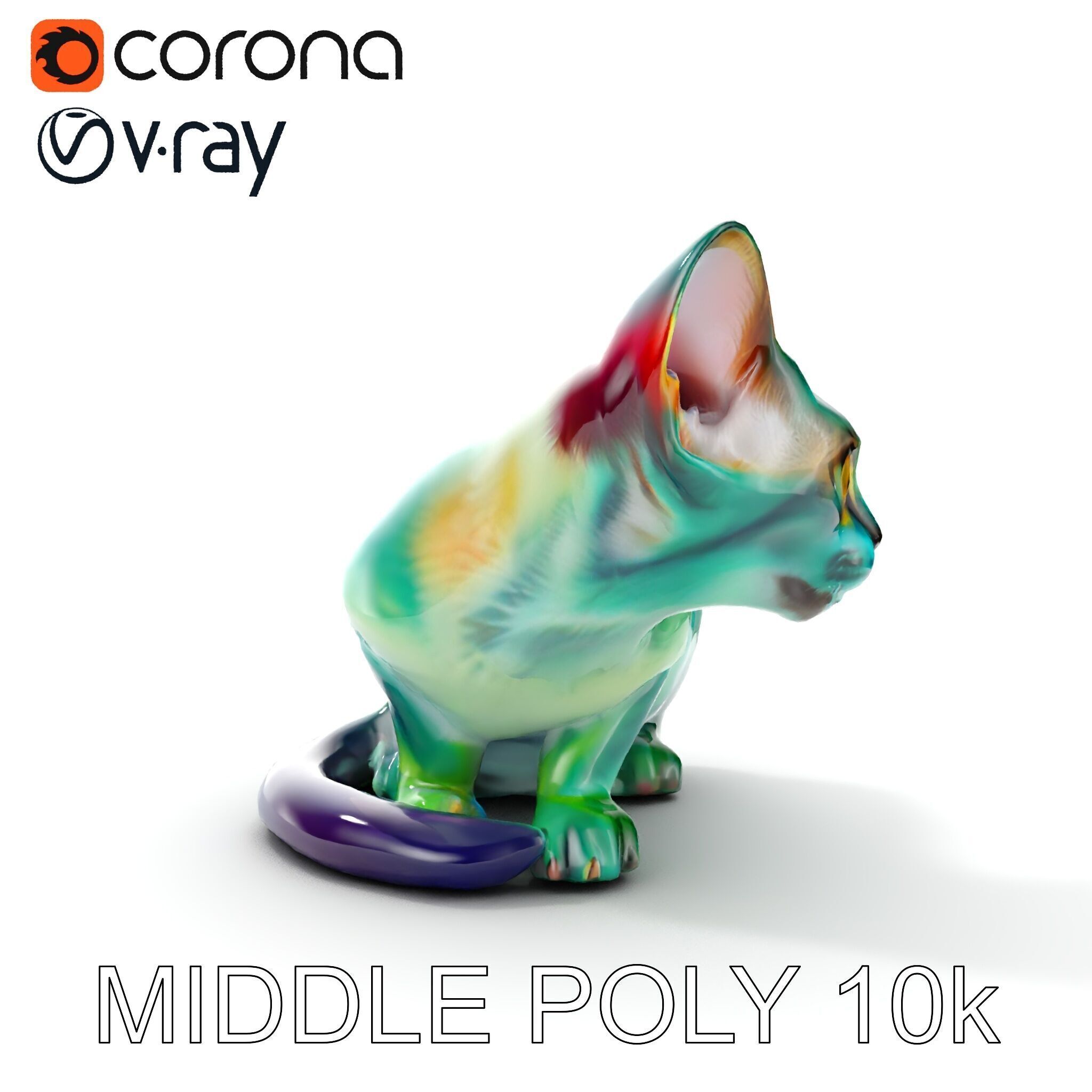 Fantasy Cat Model Pack Low-poly 3D model_6