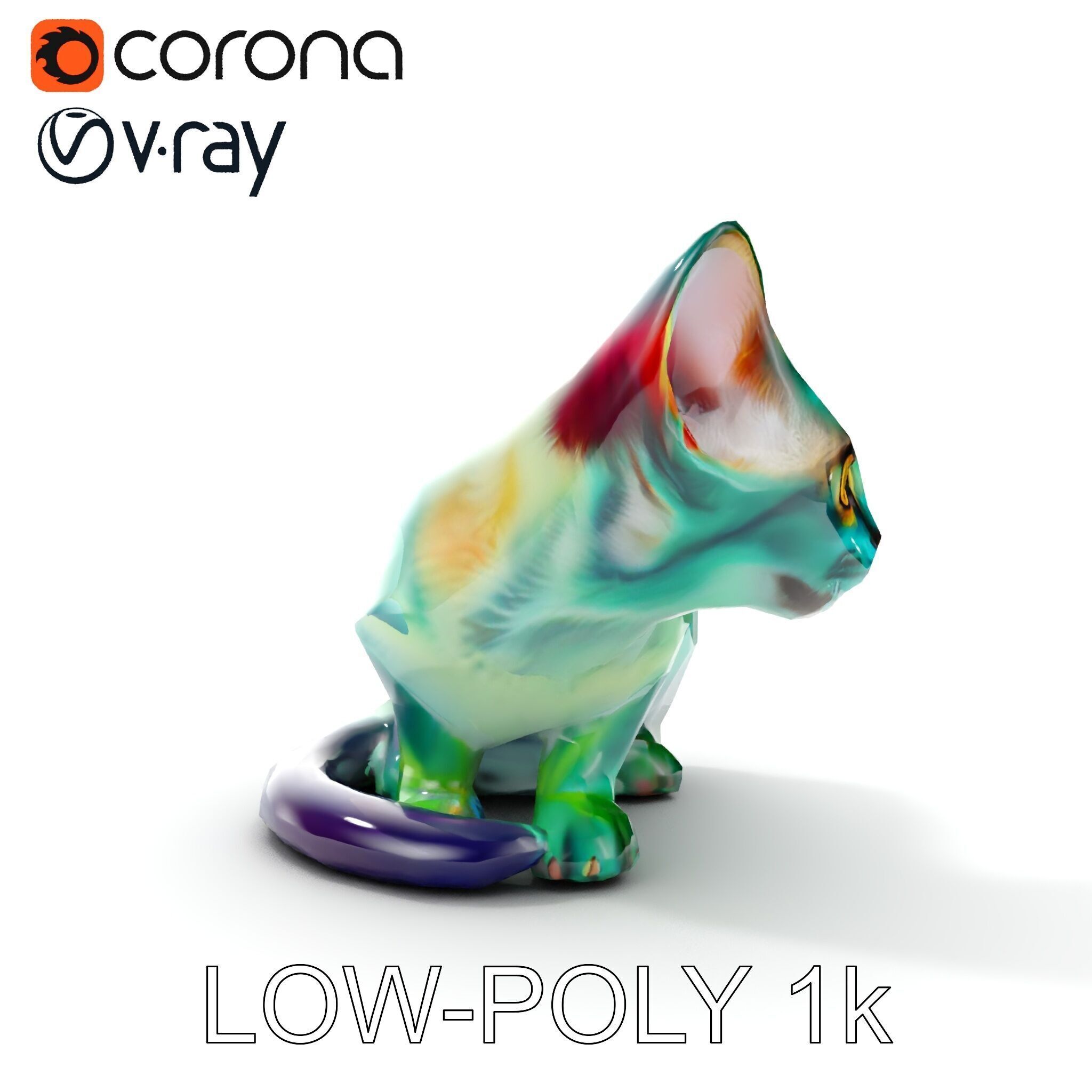 Fantasy Cat Model Pack Low-poly 3D model_17
