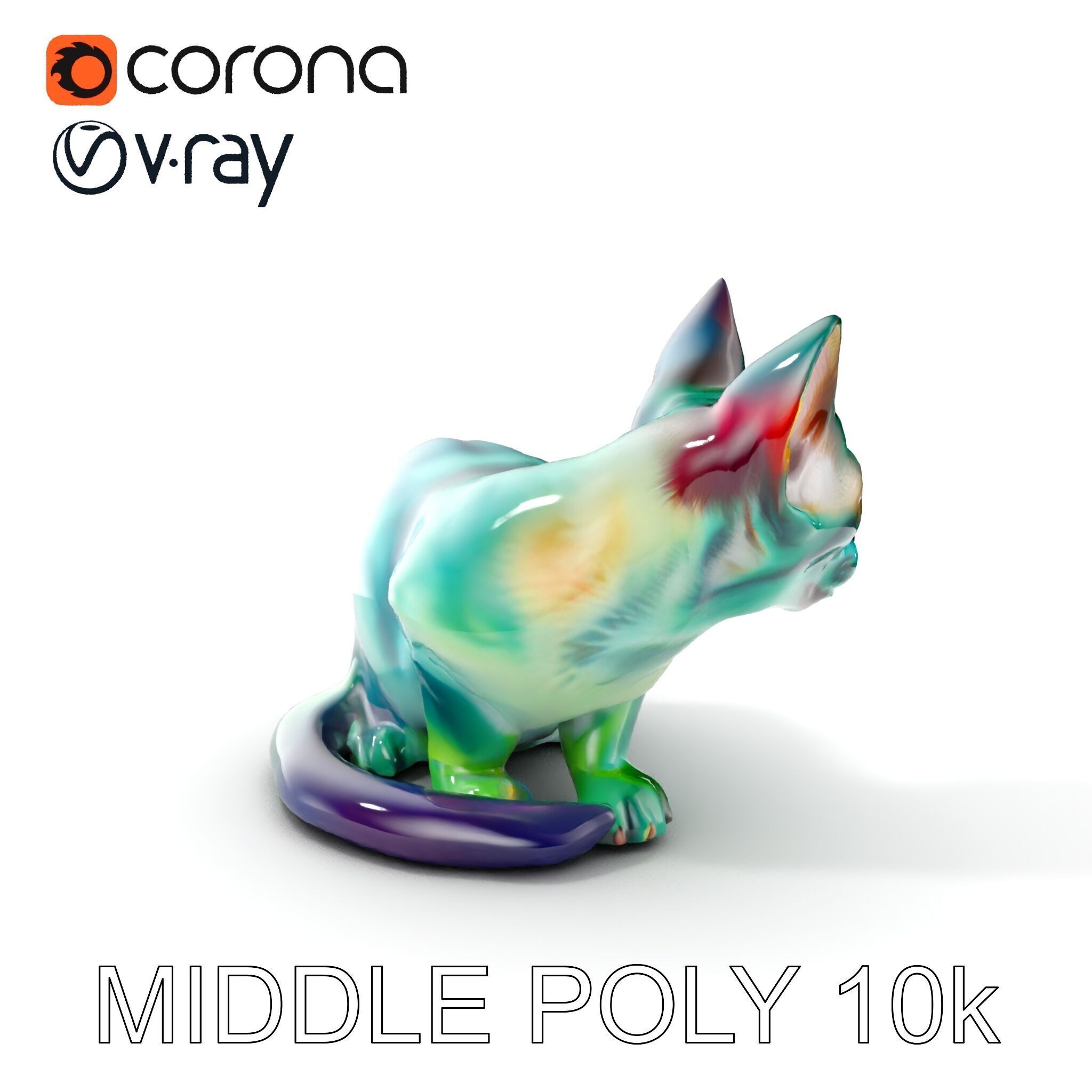 Fantasy Cat Model Pack Low-poly 3D model_8