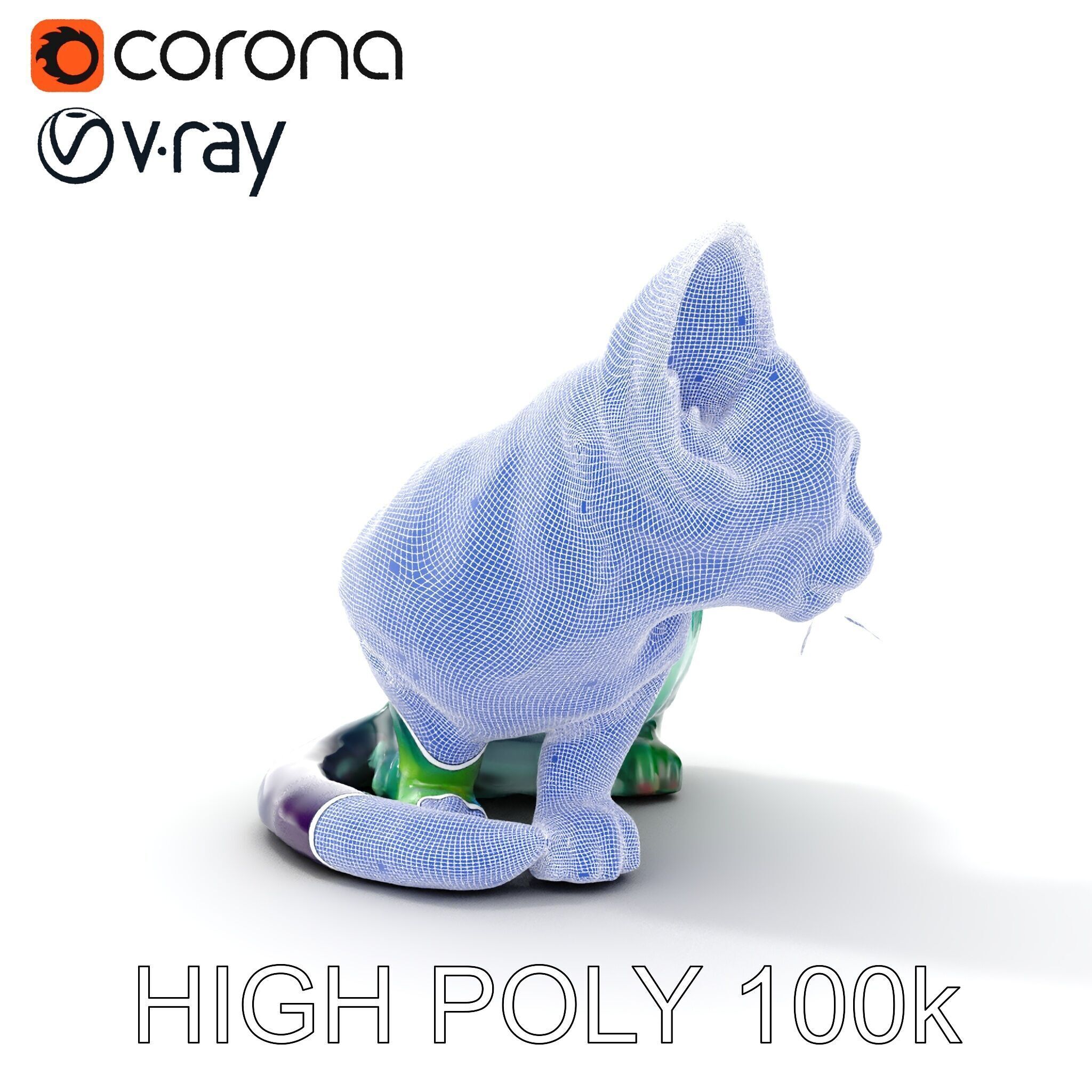 Fantasy Cat Model Pack Low-poly 3D model_35