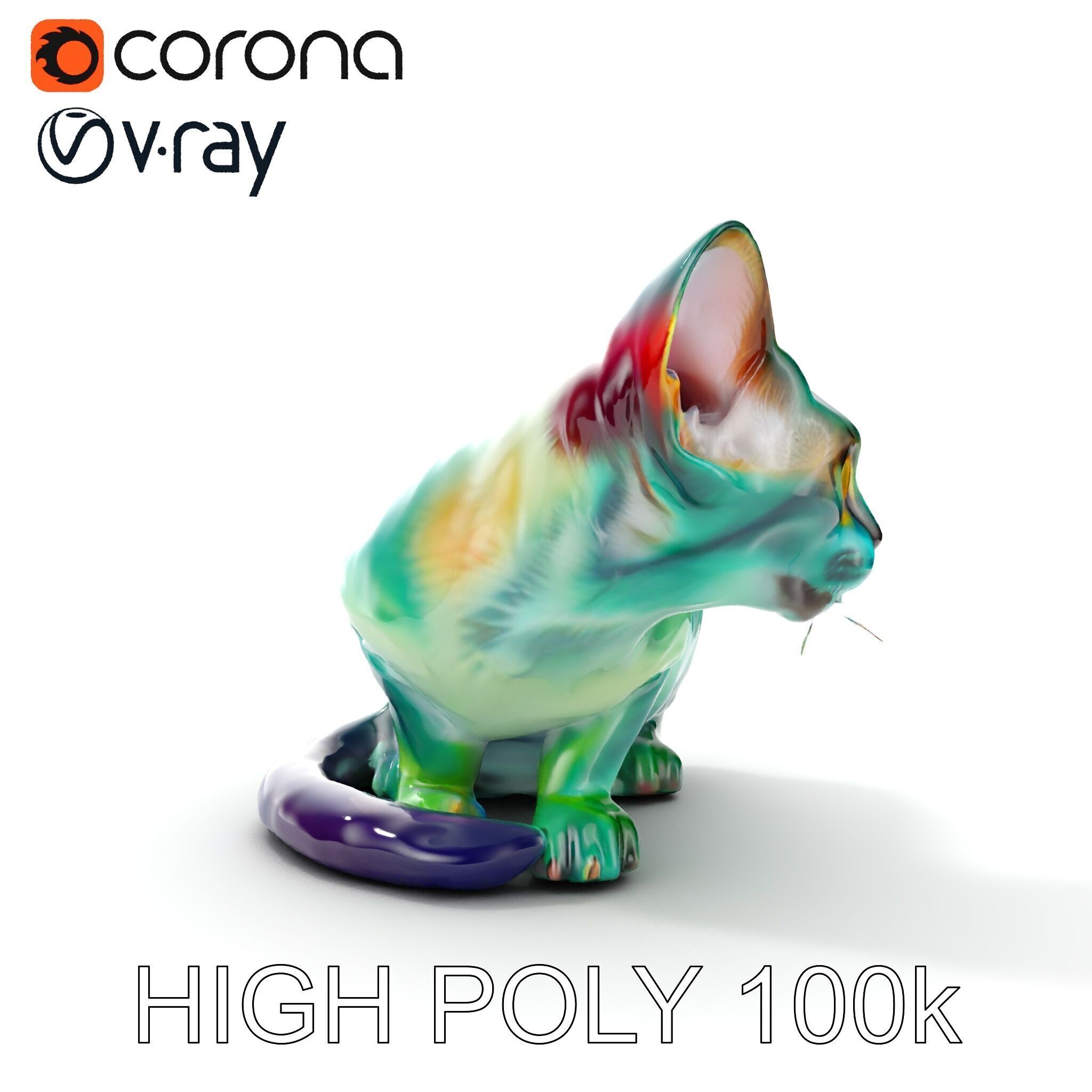 Fantasy Cat Model Pack Low-poly 3D model_10
