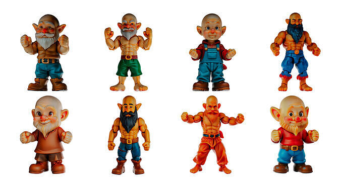 Plastic Toy Bald Small Man Batch 1 Free 3D model
