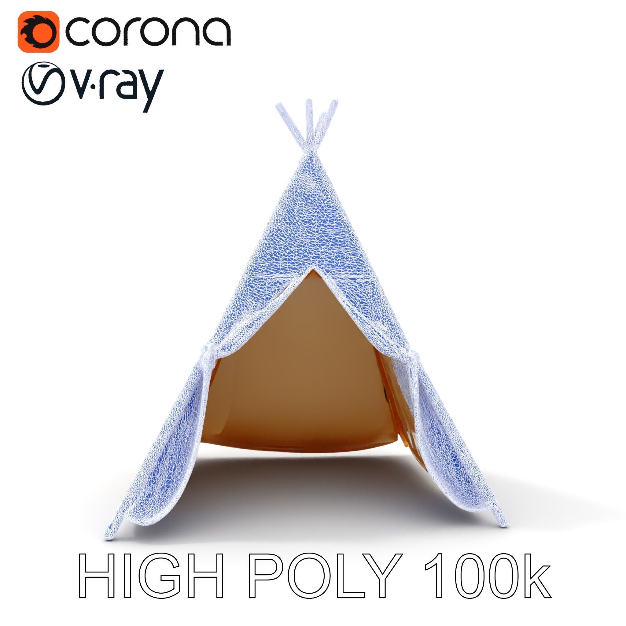 Colorful Teepee Tent Model Pack Low-poly 3D model_10