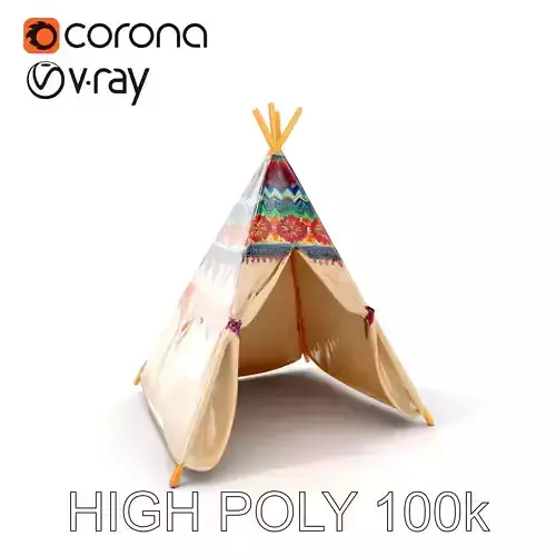 Colorful Teepee Tent Model Pack Low-poly 3D model Colorful Teepee Tent Model Pack Low-poly 3D model