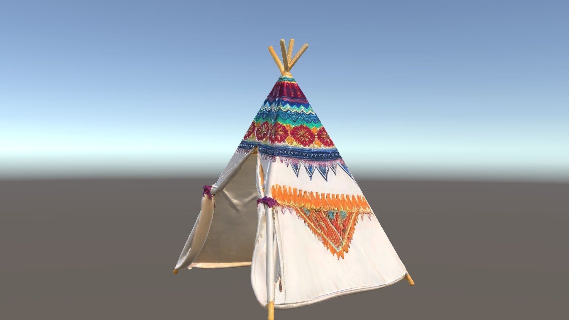 Colorful Teepee Tent Model Pack Low-poly 3D model_15