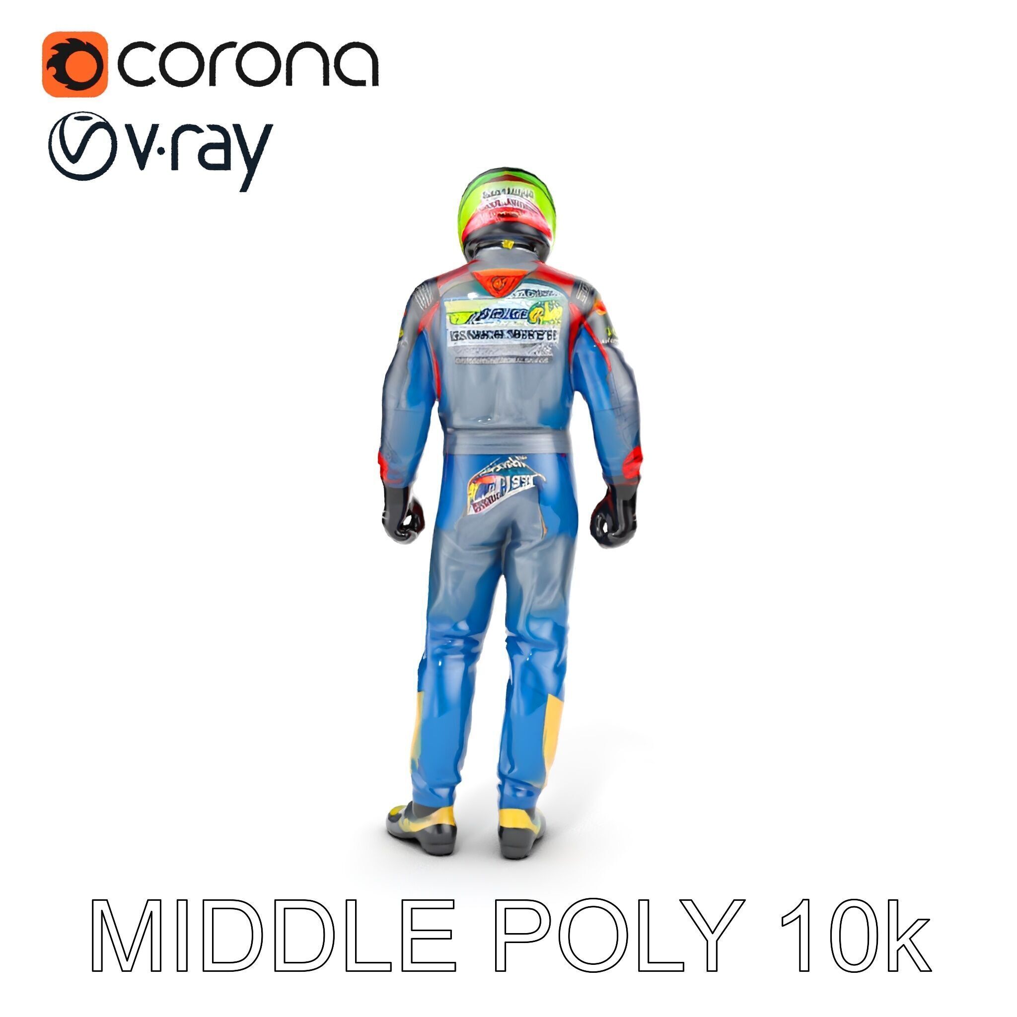 Professional Racing Driver Suit Model Pack Low-poly 3D model_17